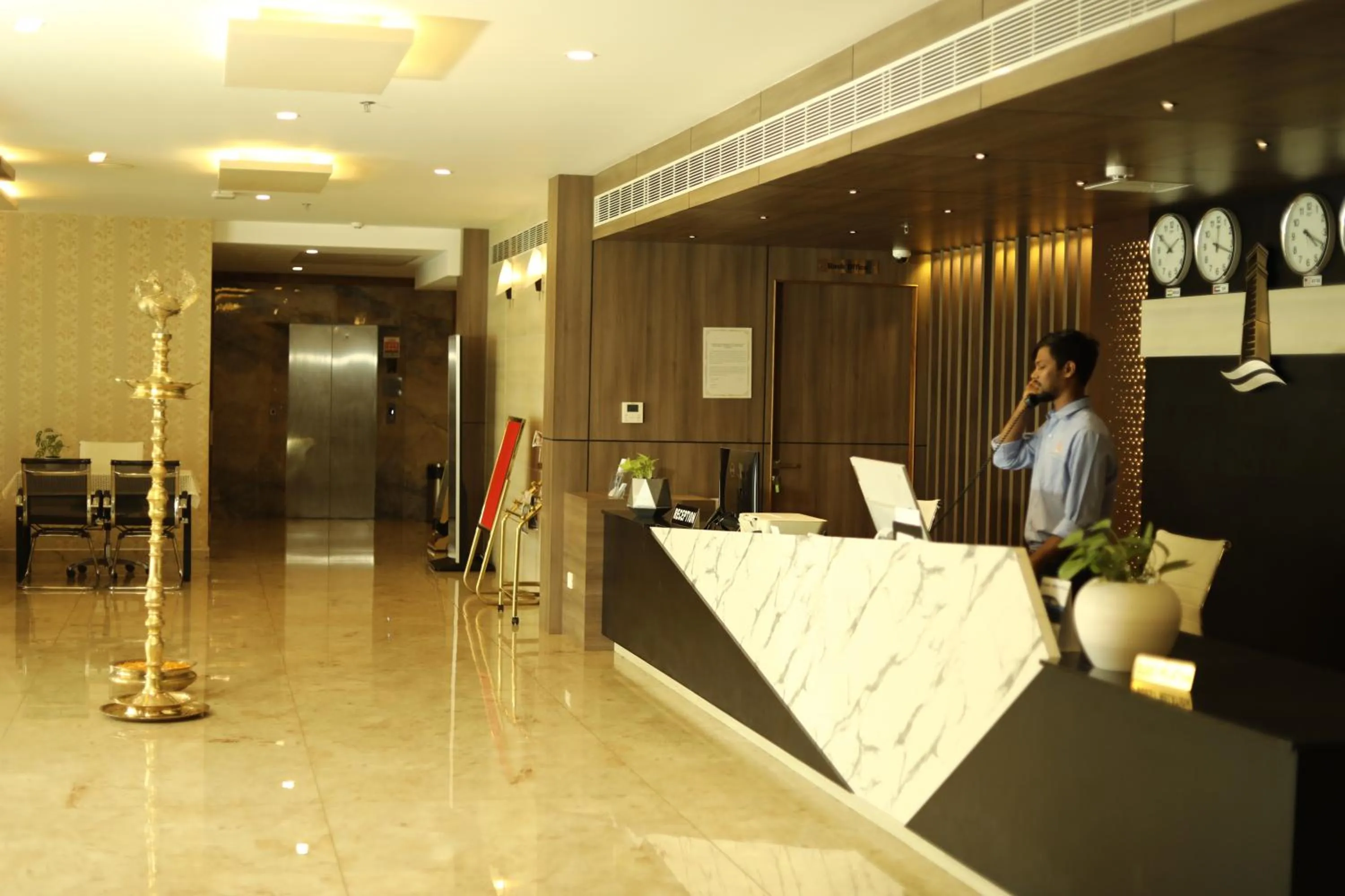 Lobby or reception in MARIYALAYAM MUNROE ISLAND RESIDENCY