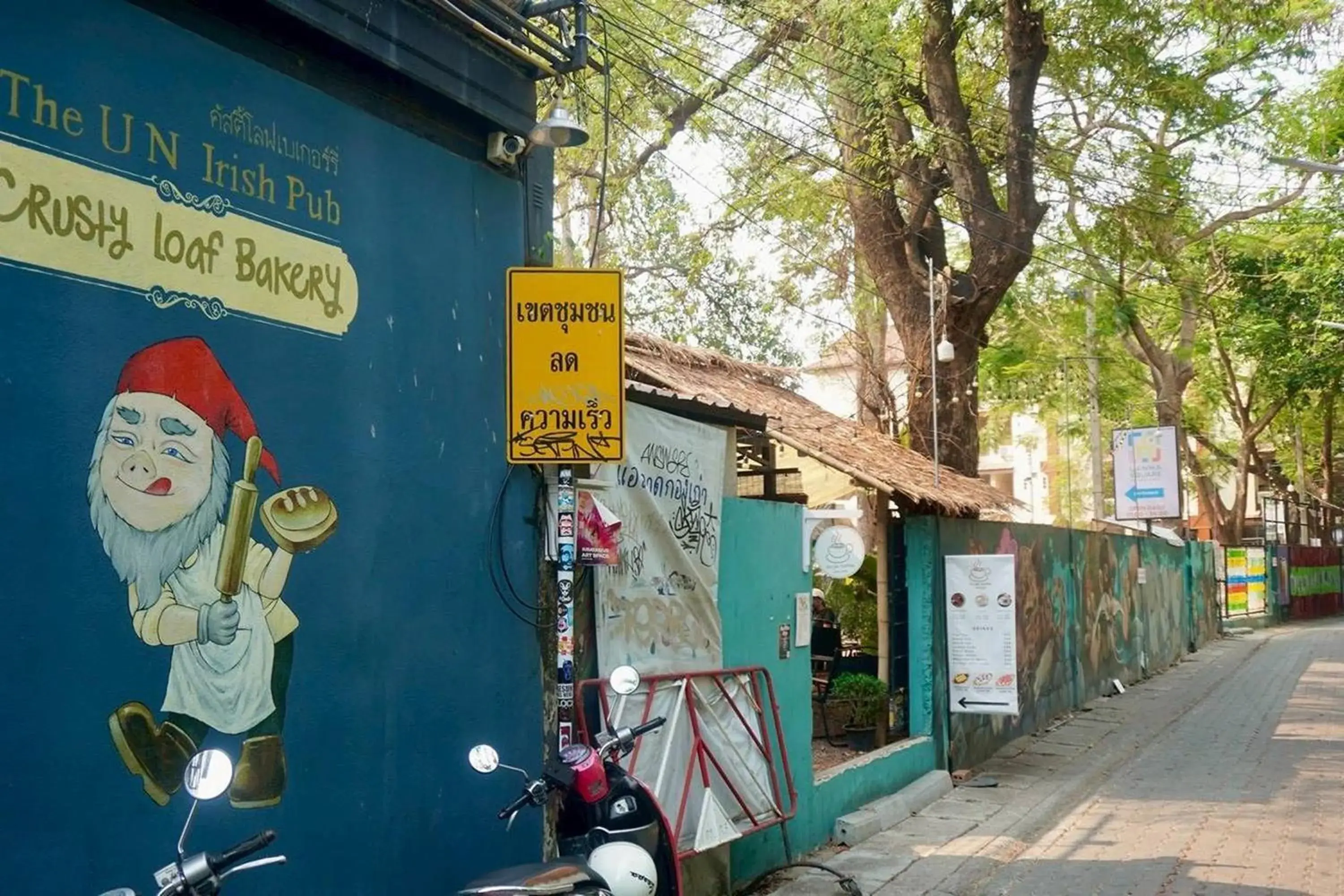 Street view in BW Studios thai art style Street view in BW Studios thai art style