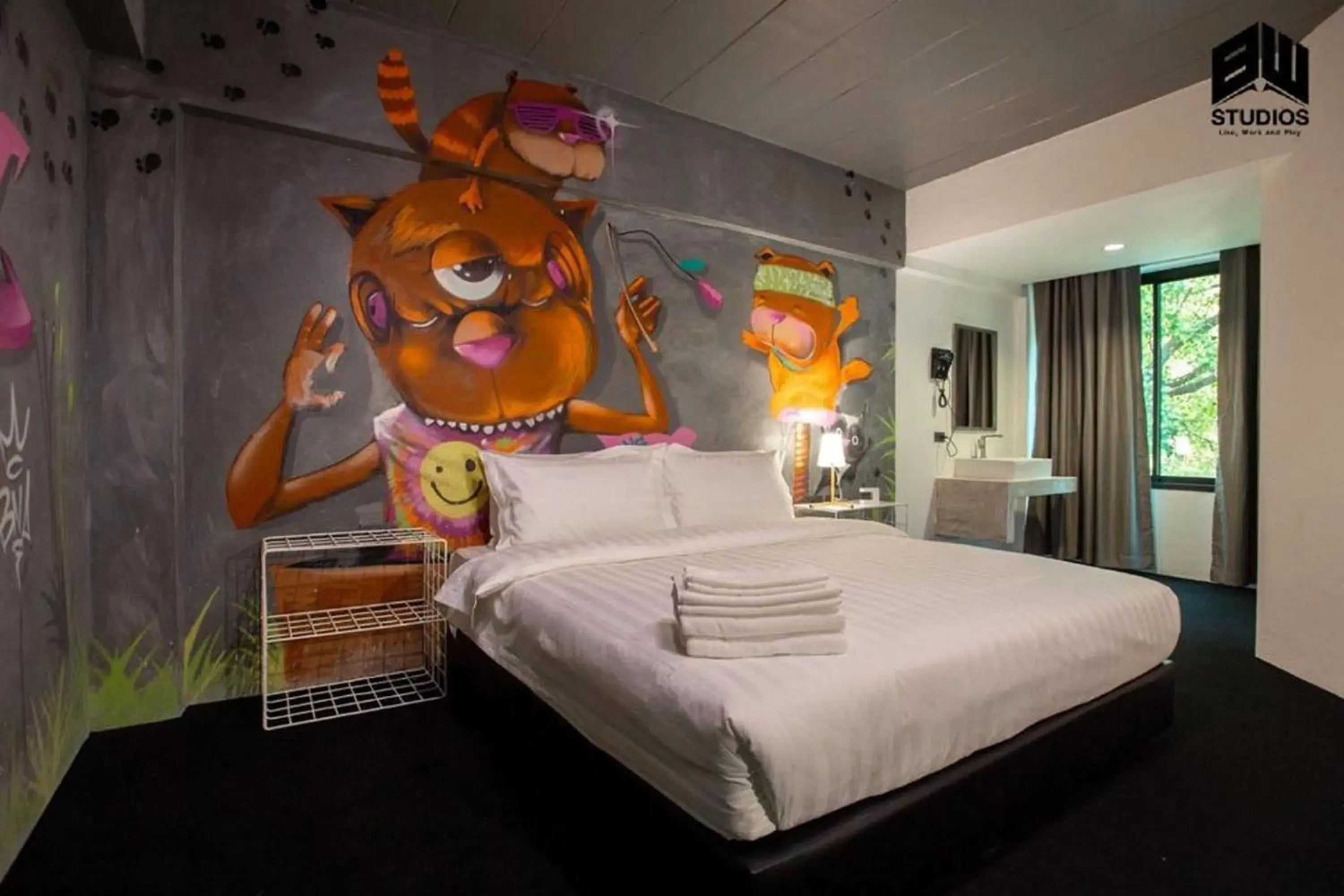 Bedroom, Bed in BW Studios thai art style Bedroom, Bed in BW Studios thai art style