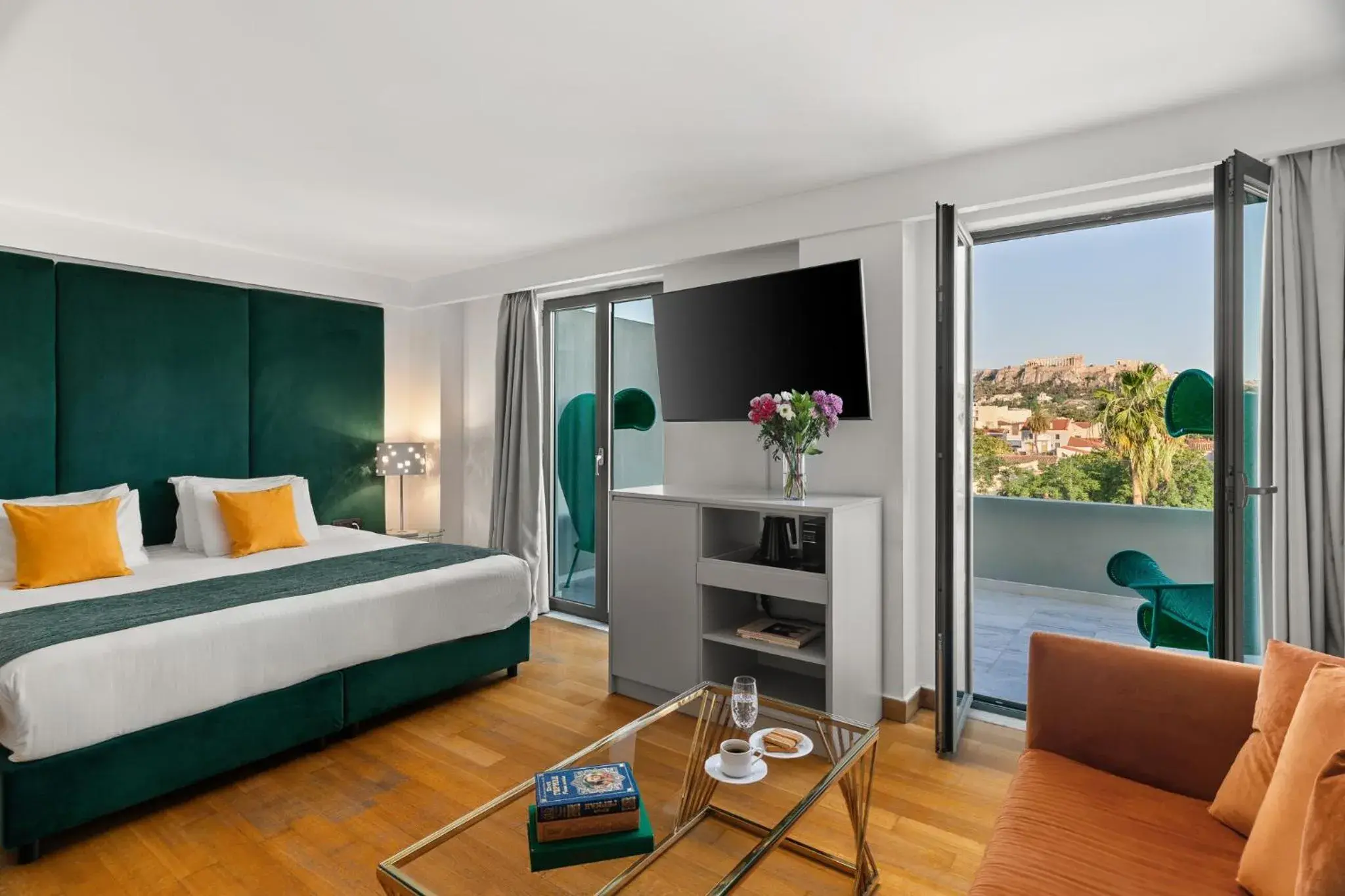 View (from property/room), Bed in Athenaeum Eridanus Luxury Hotel View (from property/room), Bed in Athenaeum Eridanus Luxury Hotel