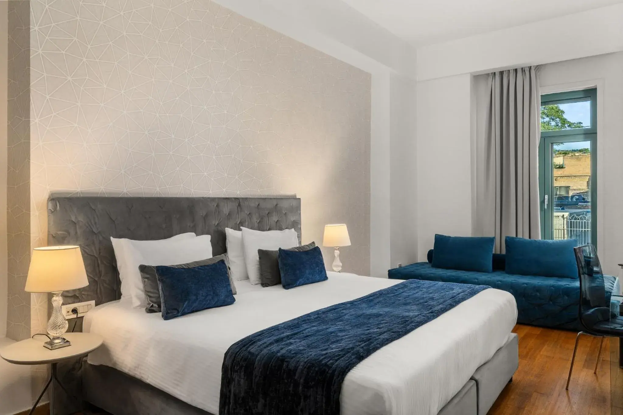 View (from property/room), Bed in Athenaeum Eridanus Luxury Hotel View (from property/room), Bed in Athenaeum Eridanus Luxury Hotel