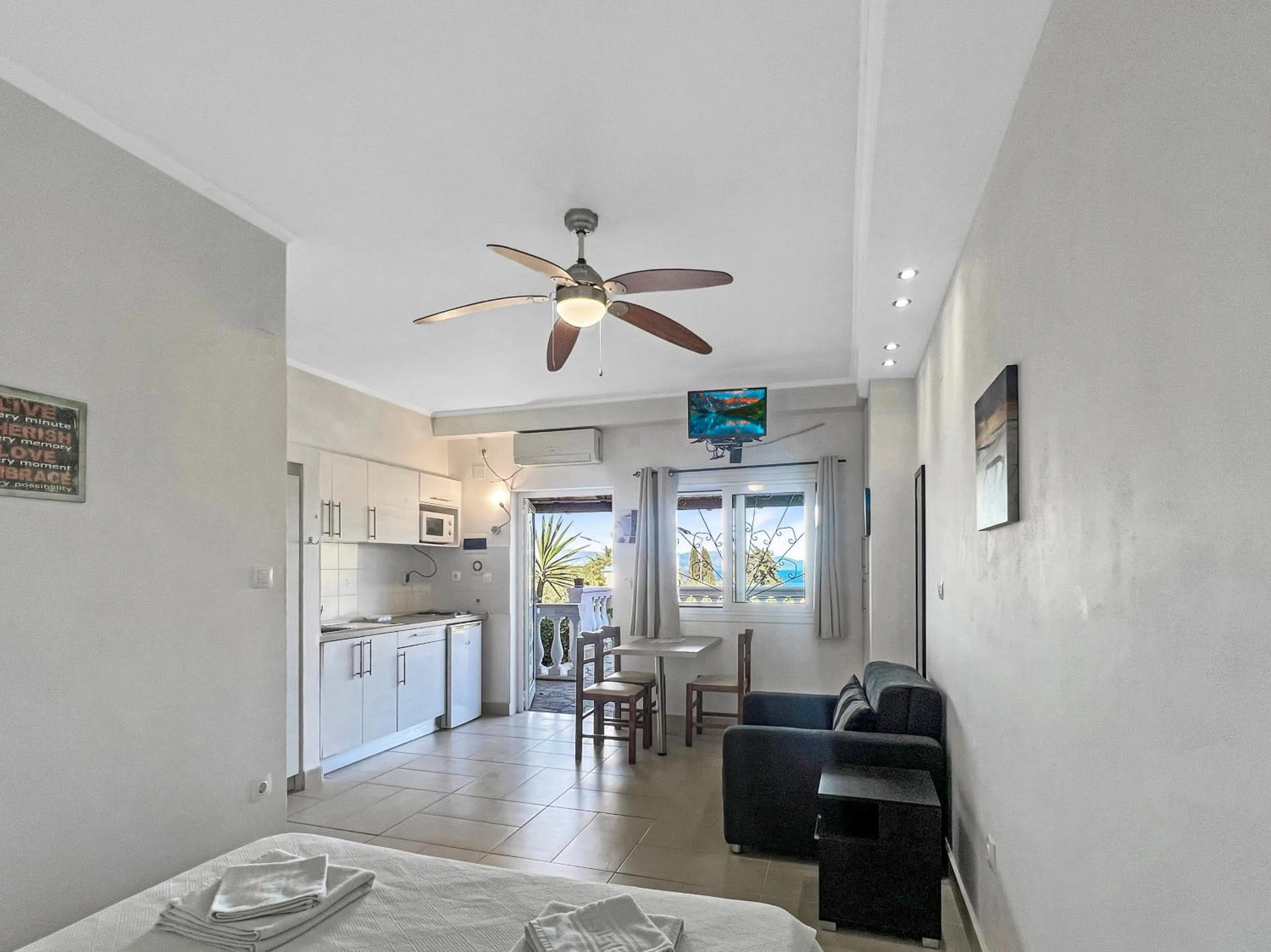 Bed in Corfu Andromaches Holiday Apartments