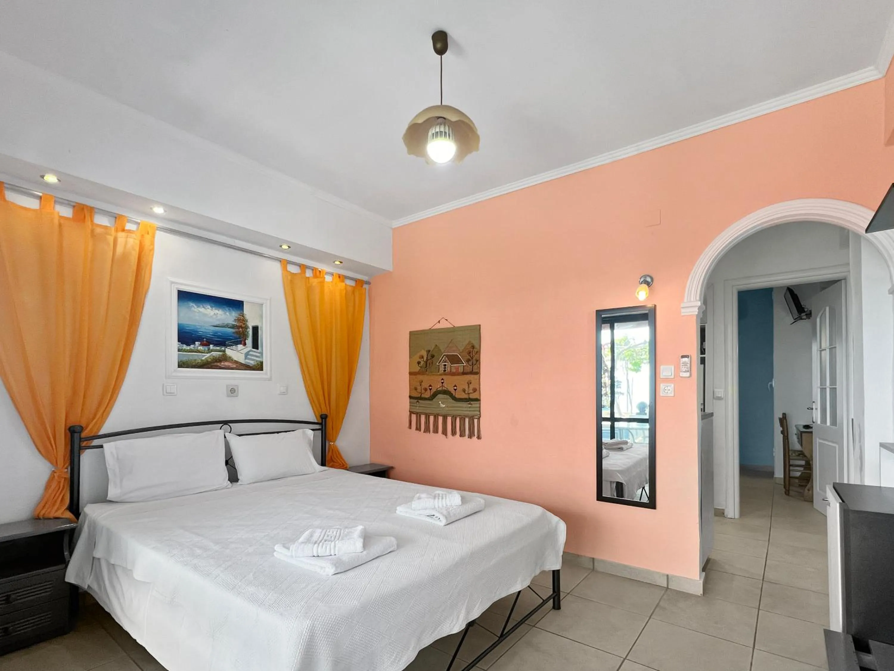 Bed in Corfu Andromaches Holiday Apartments