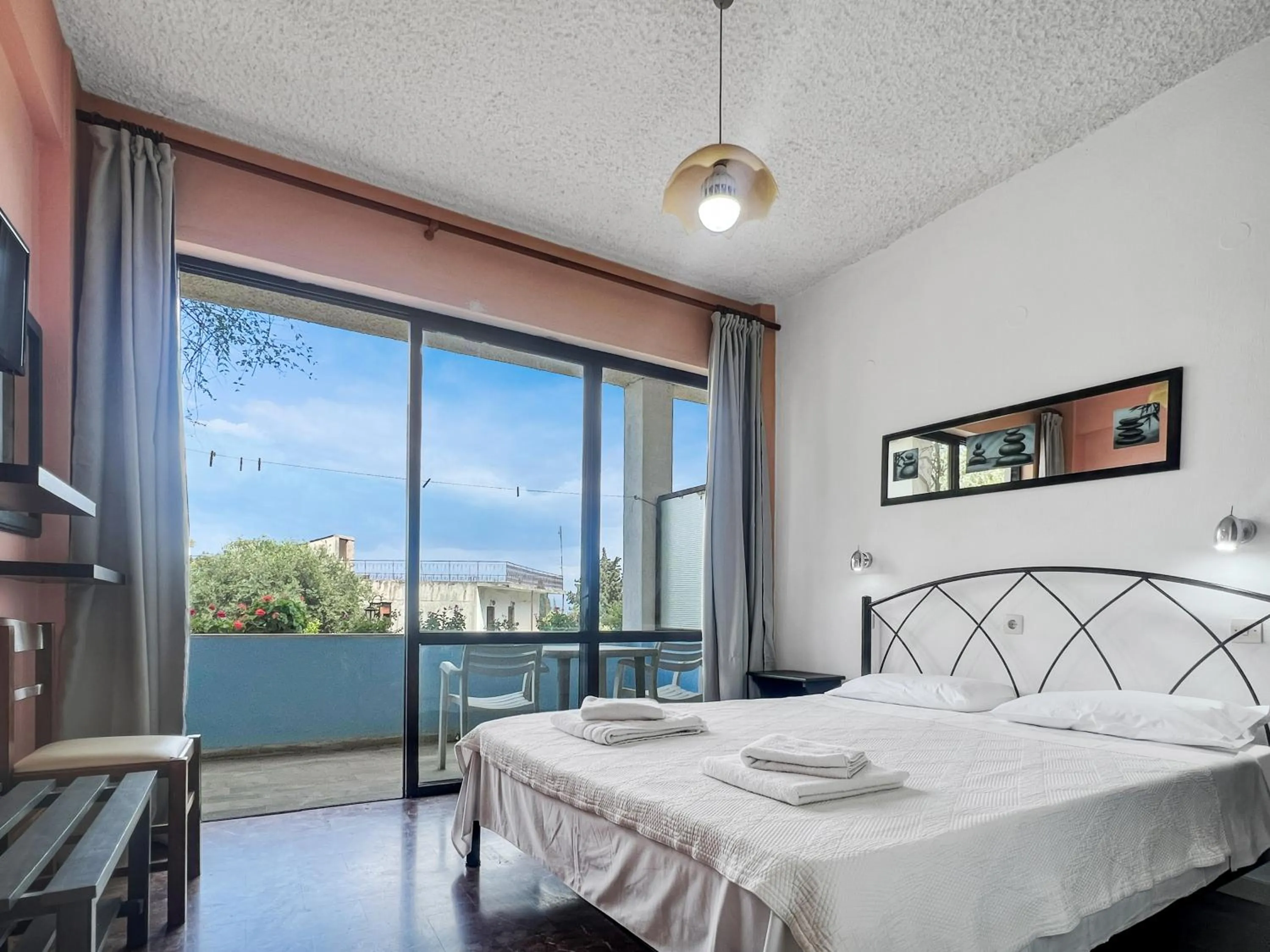 Bed in Corfu Andromaches Holiday Apartments