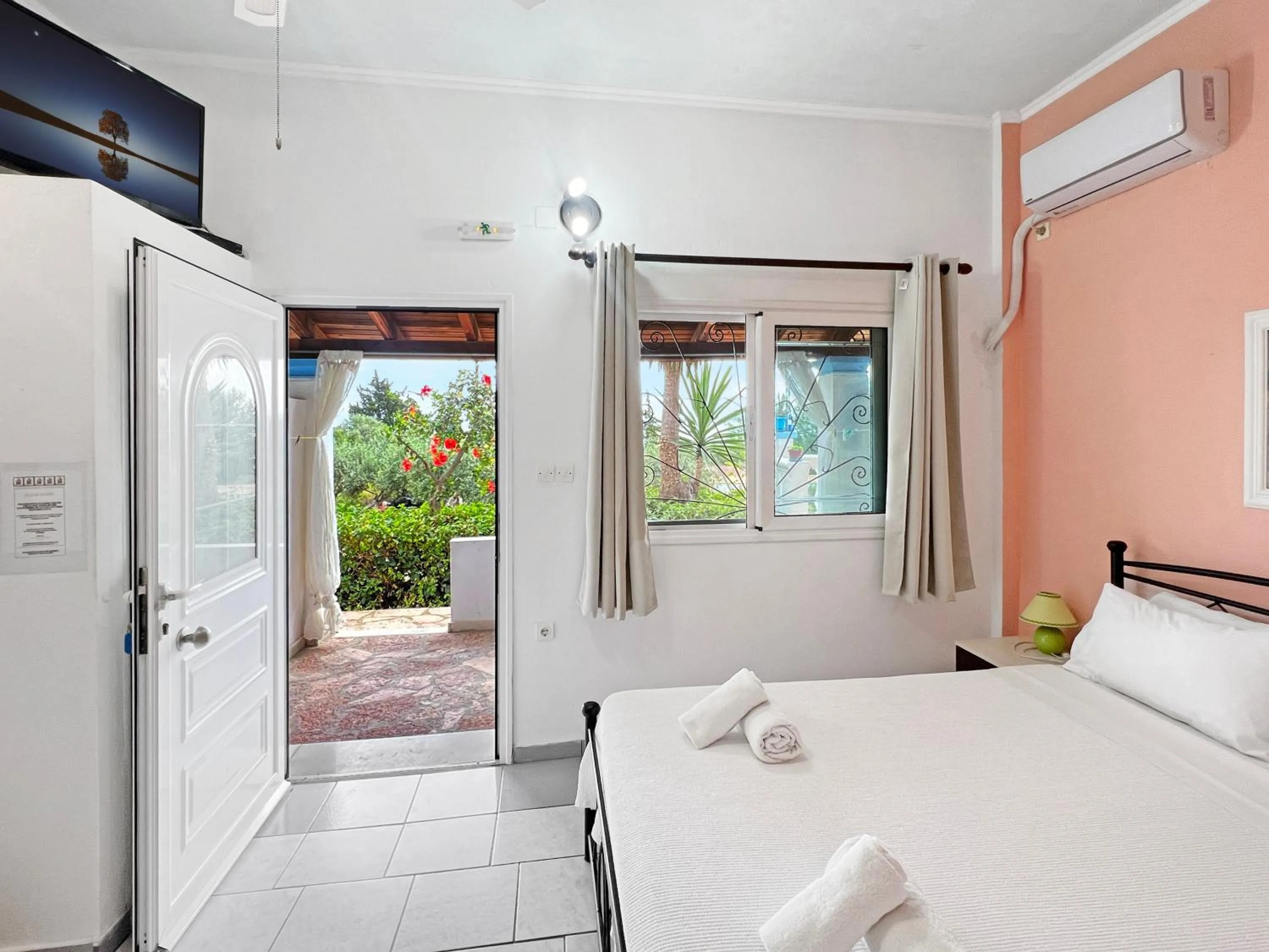 Bed in Corfu Andromaches Holiday Apartments