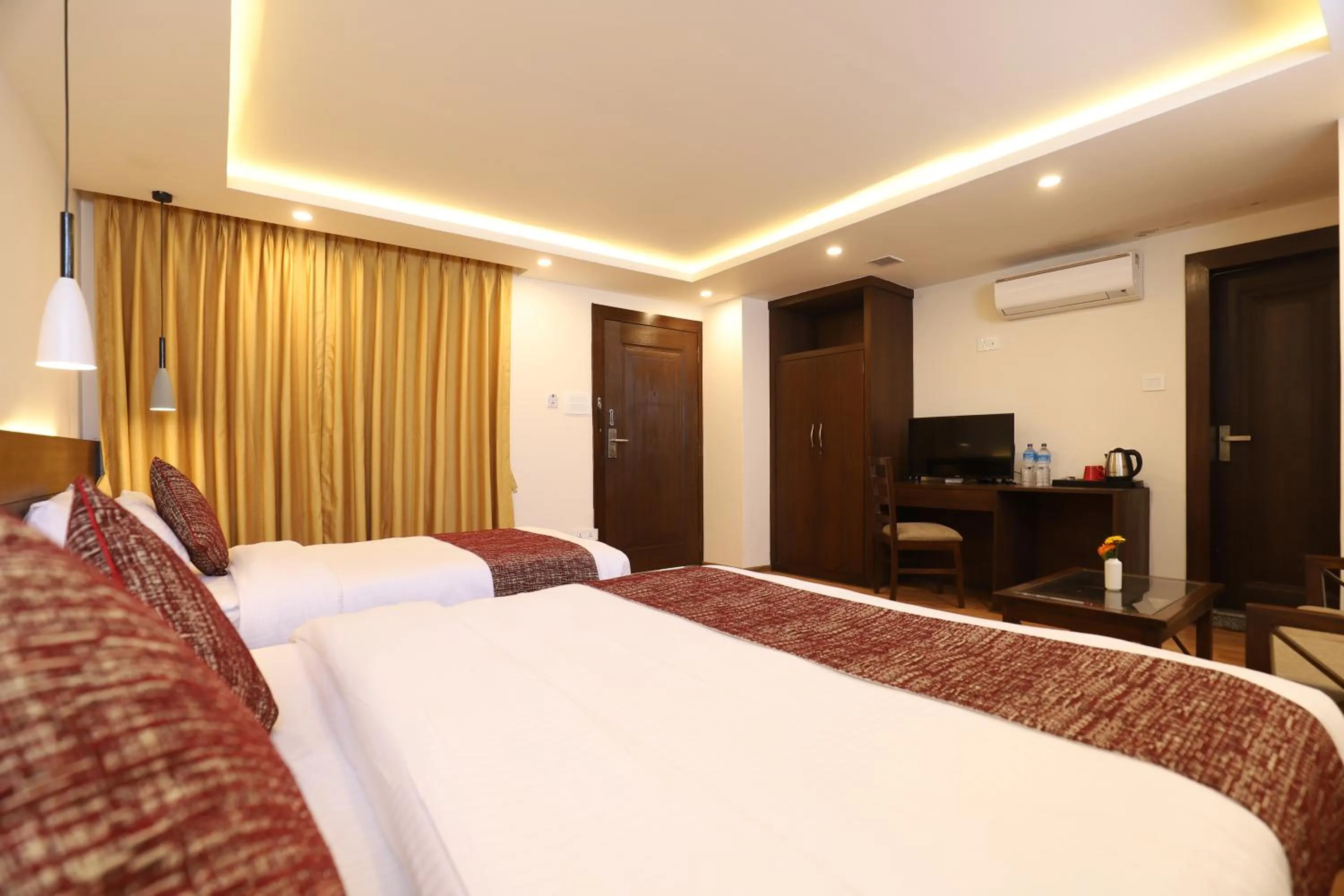 wardrobe, Bed in Apex Business Hotel - Tribhuvan International Airport, Kathmandu