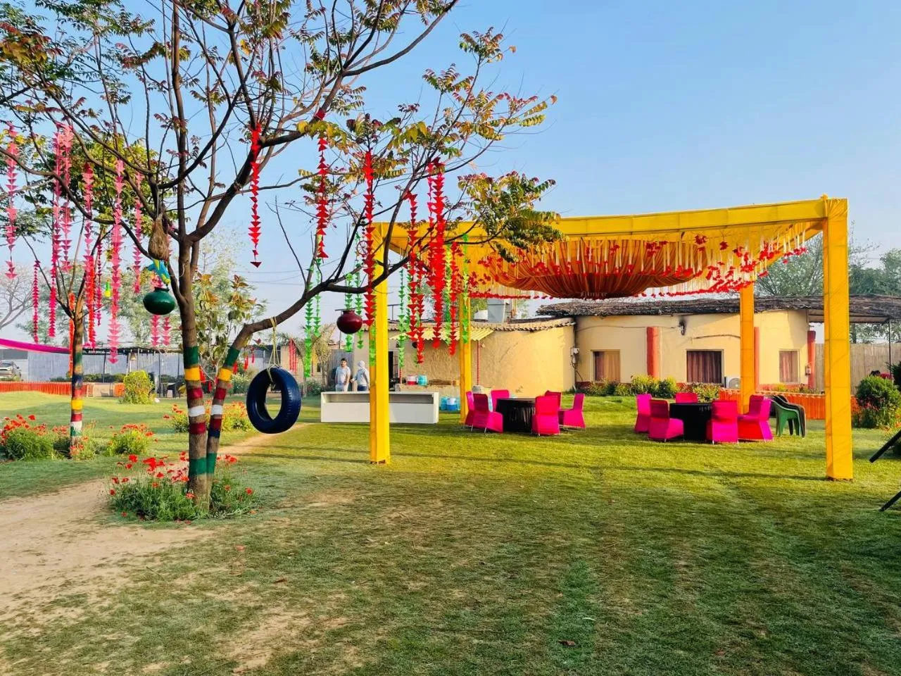 Decorative detail in Arise Ethnic Village Resort - Manesar Bilaspur