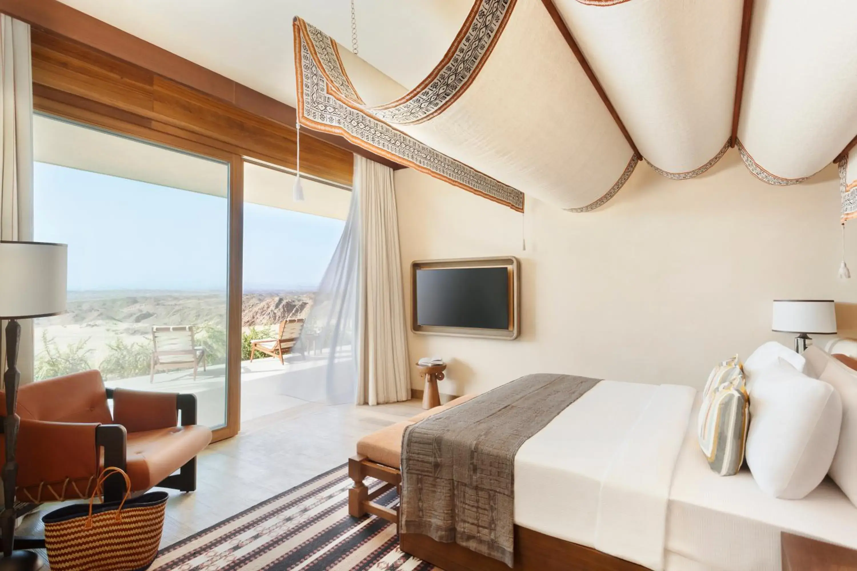 Balcony/Terrace, Bed in Six Senses Southern Dunes, The Red Sea Balcony/Terrace, Bed in Six Senses Southern Dunes, The Red Sea