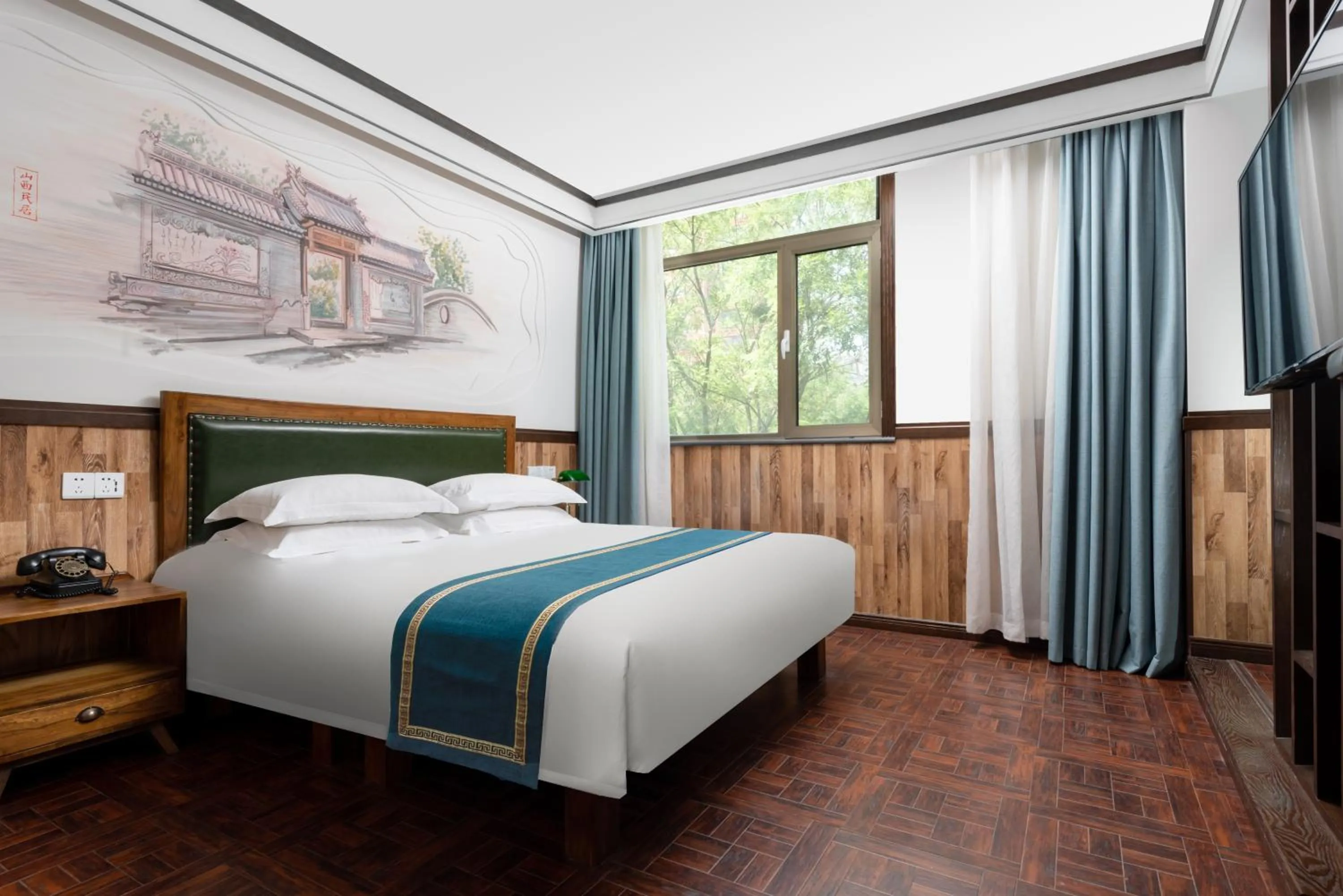 Bedroom, Bed in Nost algia Hotel Near University of Technology -Shanxi museum 时光漫步酒店 山西博物院太原理工大学店 Free fresh ground coffee,Free laundry service