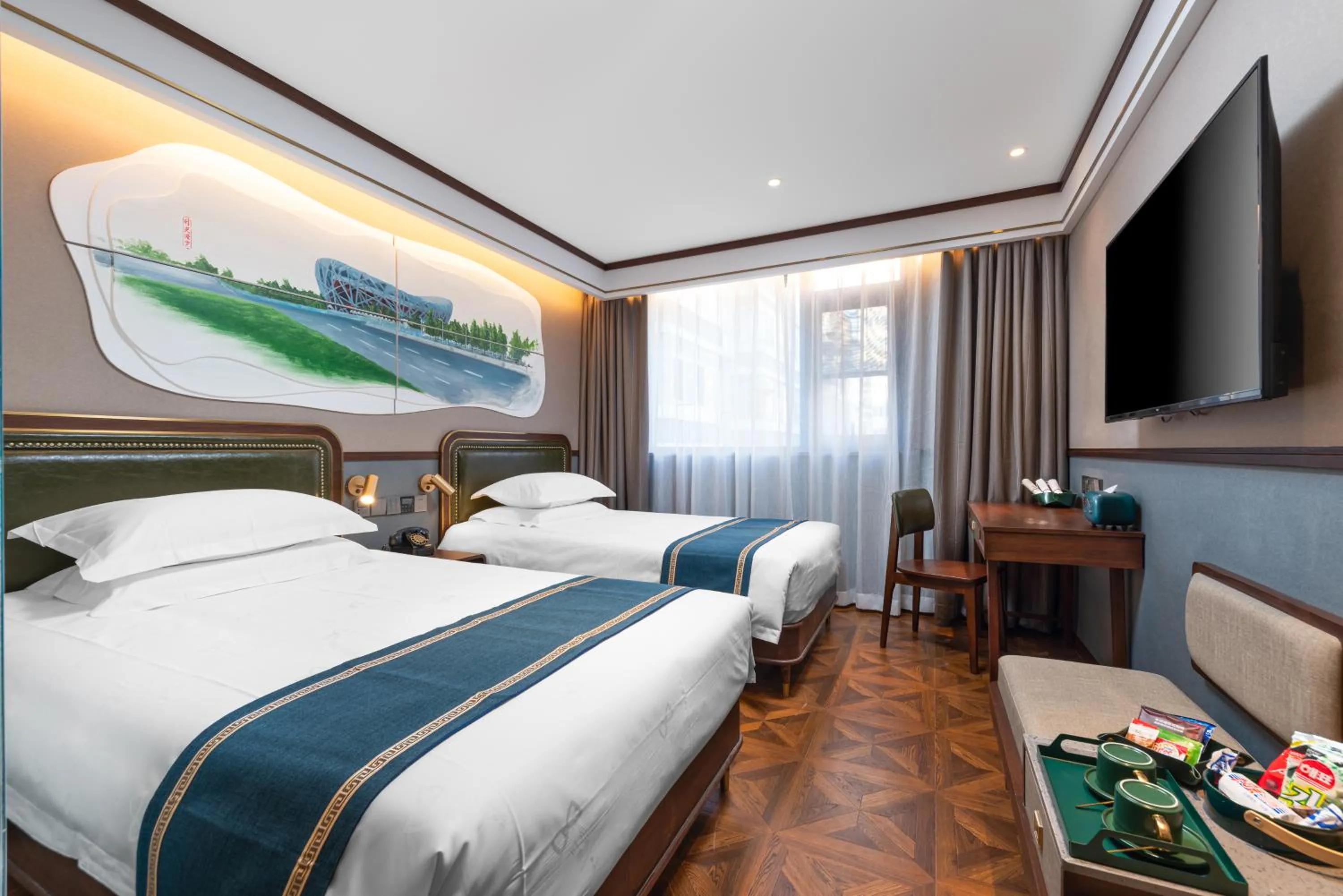 Bed in Nostalgia S Hotel Beijing National Stadium-Bird's Nest