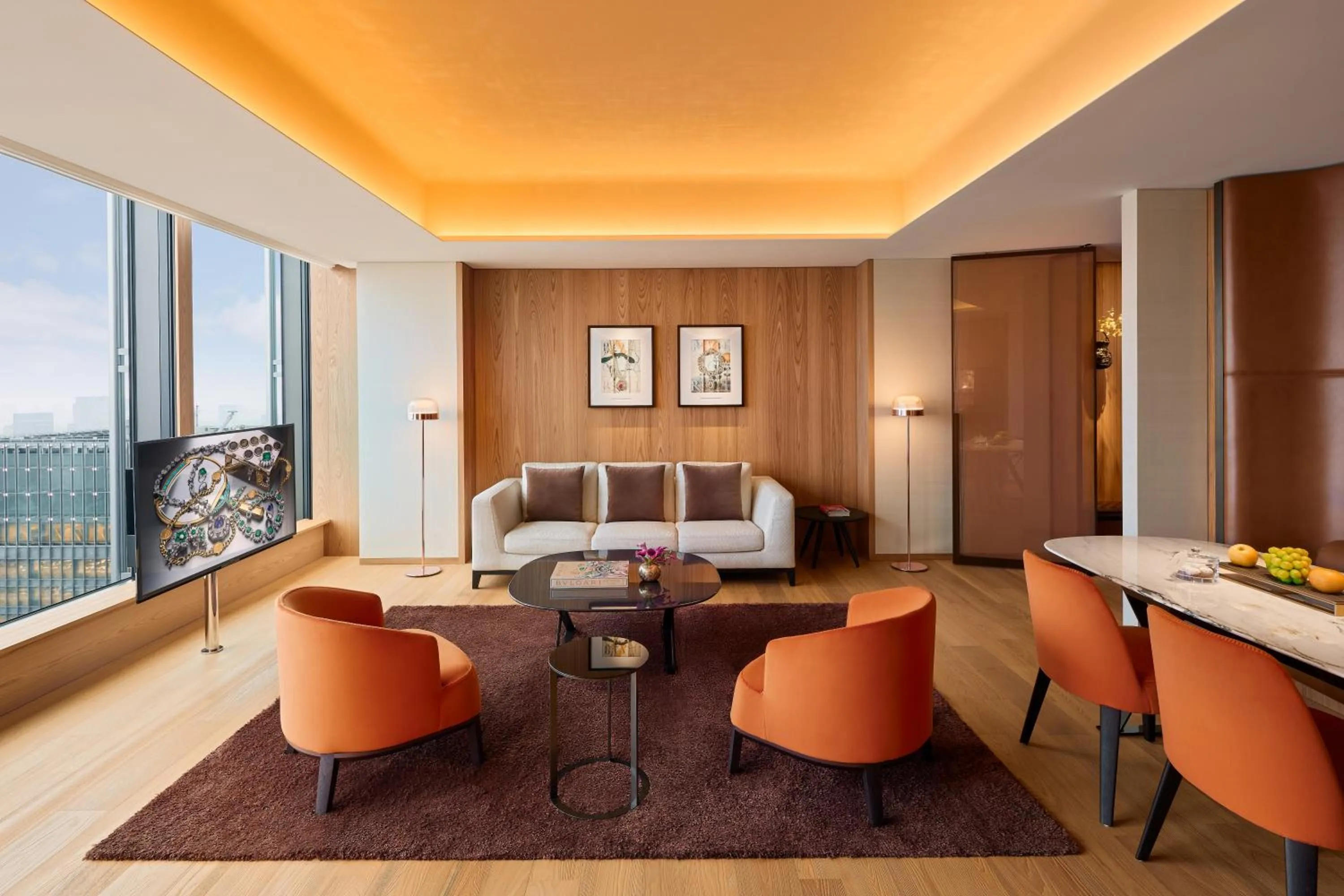Living room in Bvlgari Hotel Tokyo