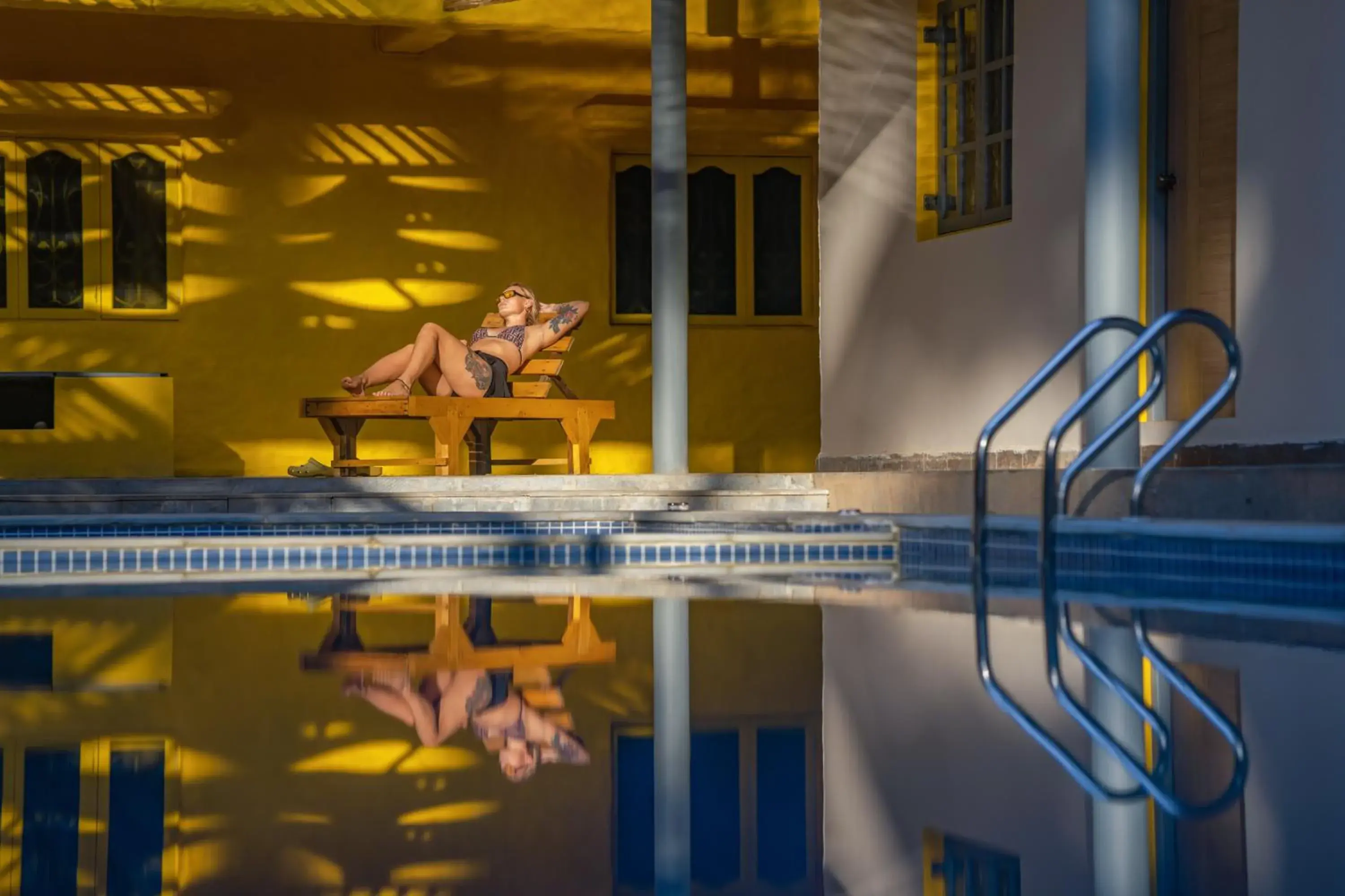 Pool view in Zostel Goa, Morjim Pool view in Zostel Goa, Morjim