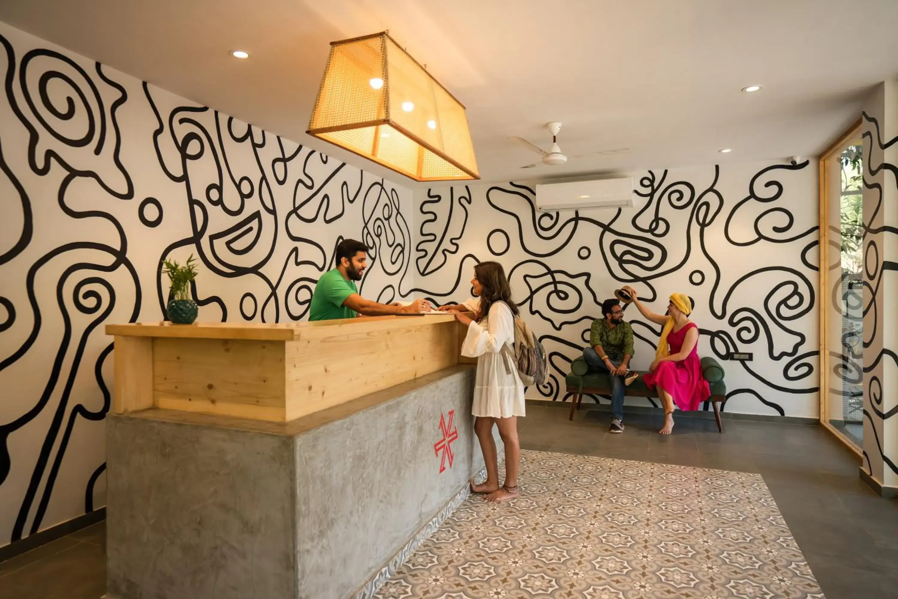 Lobby or reception in Zostel Goa, Morjim Lobby or reception in Zostel Goa, Morjim