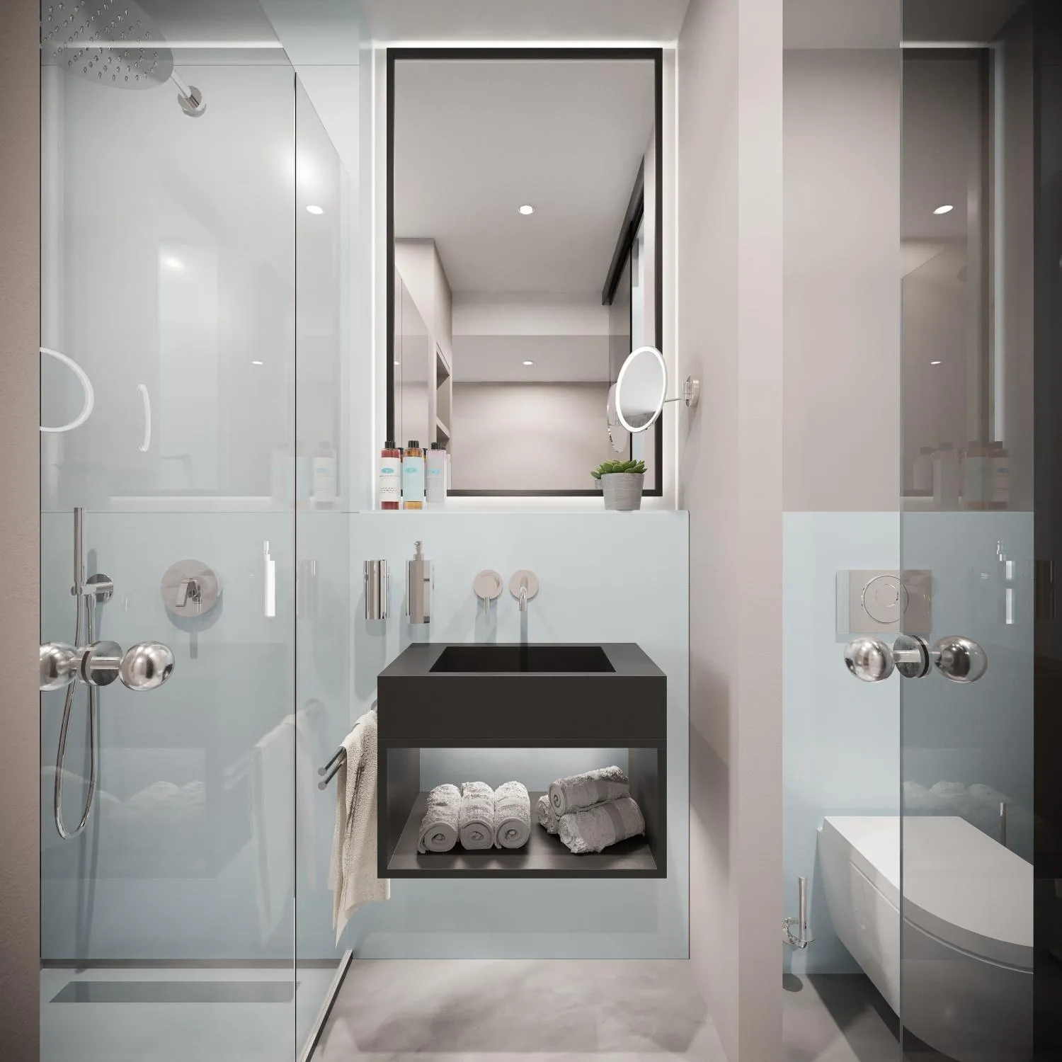 Shower in VISIONAPARTMENTS Glattbrugg - contactless check-in