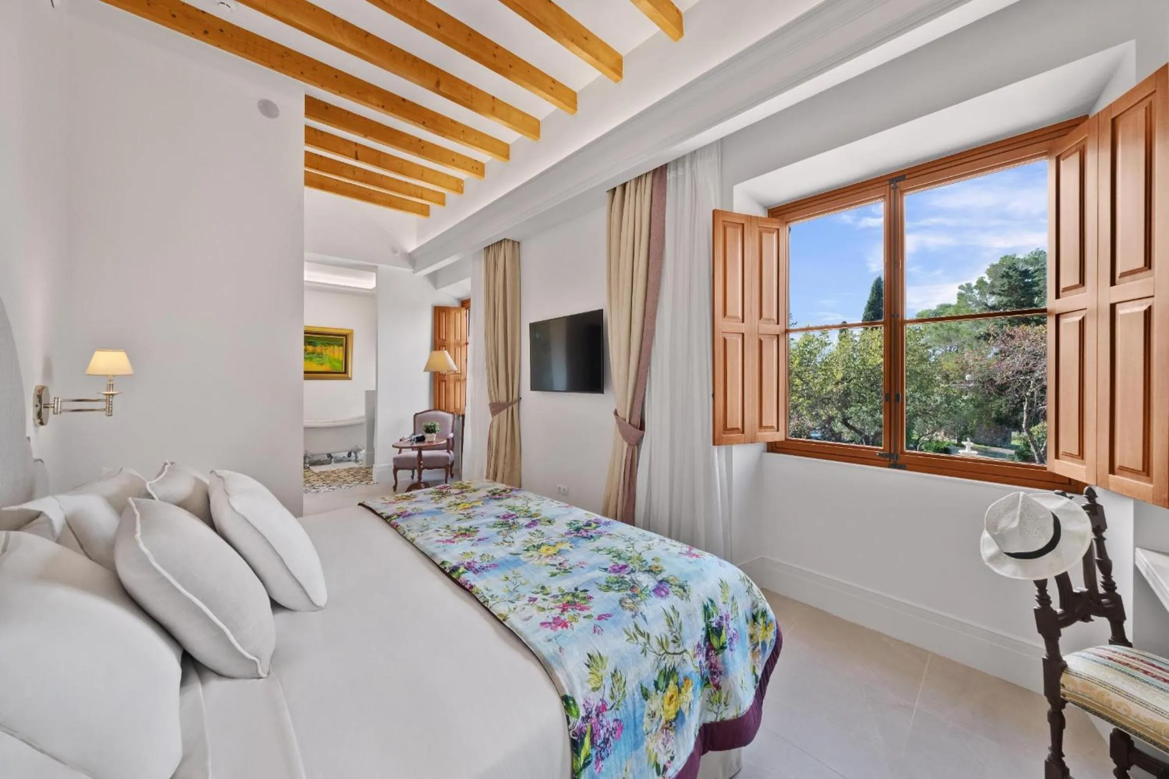 Garden view, Bed in Finca Sa Bastida Luxury Retreat & Spa Adults Only - Over 14