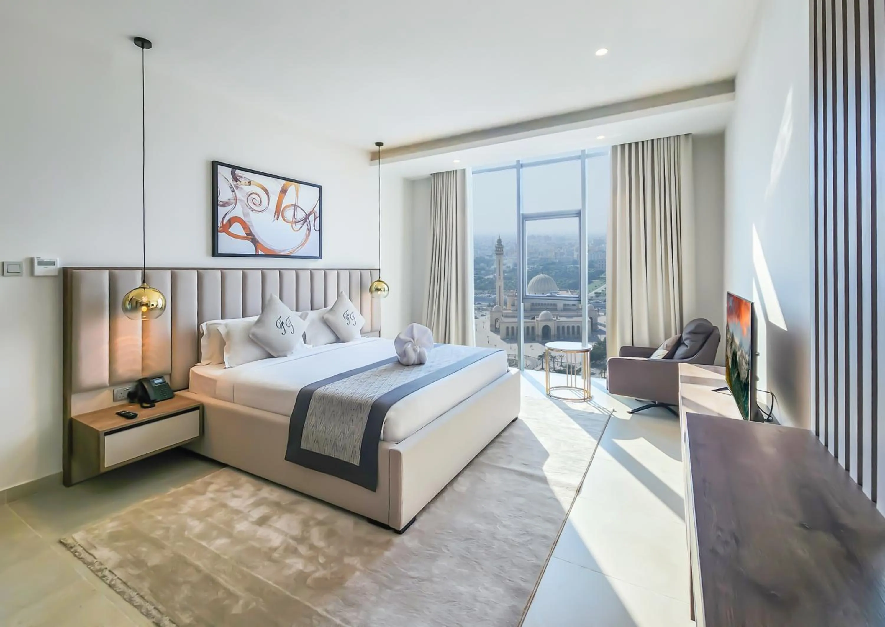 Bedroom, Bed in Farhan Tower