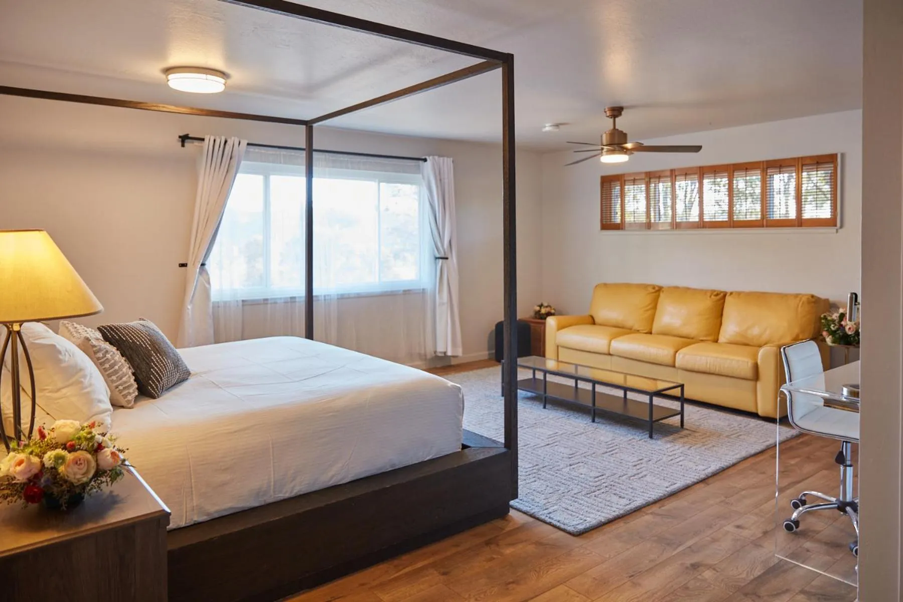 Bed in Bed and Barrel at Stonehouse Cellars