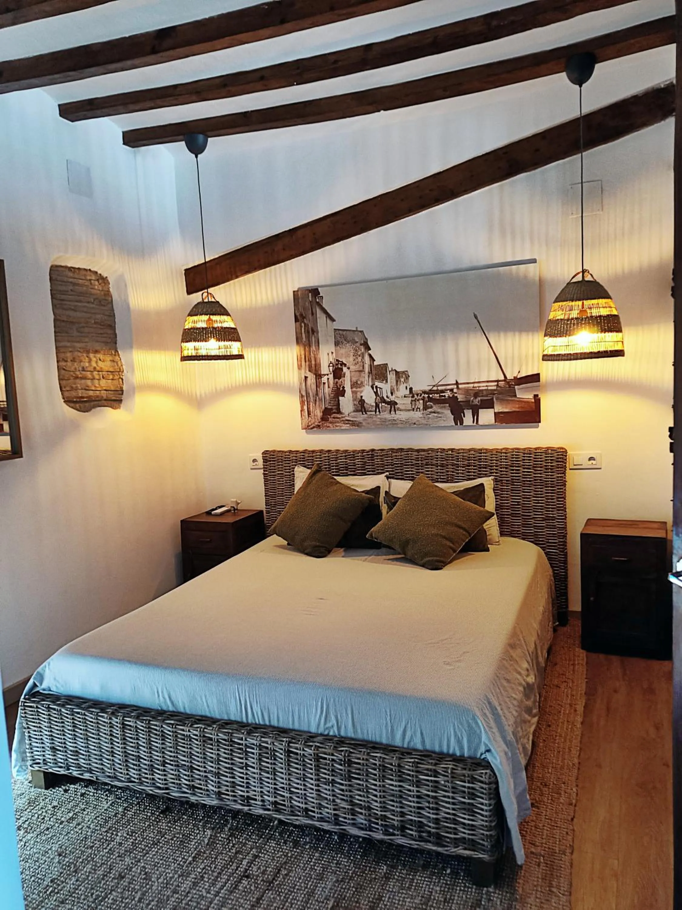 Bedroom, Bed in Coqueta Casita de Pescadores frente al Puerto