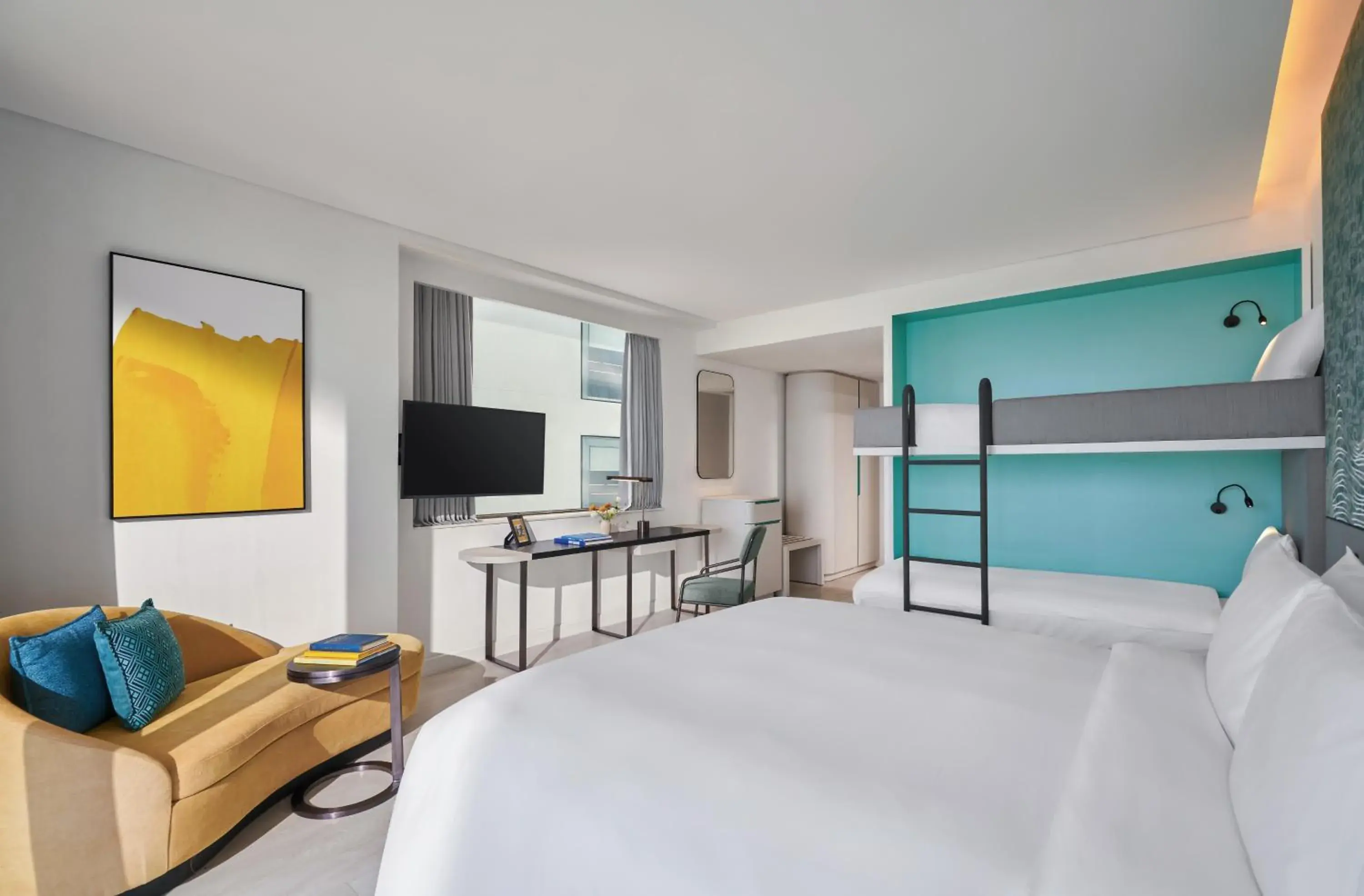 Family Balcony Seaview Room with One King and One Bunk Bed in voco Ma Belle Danang by IHG Family Balcony Seaview Room with One King and One Bunk Bed in voco Ma Belle Danang by IHG