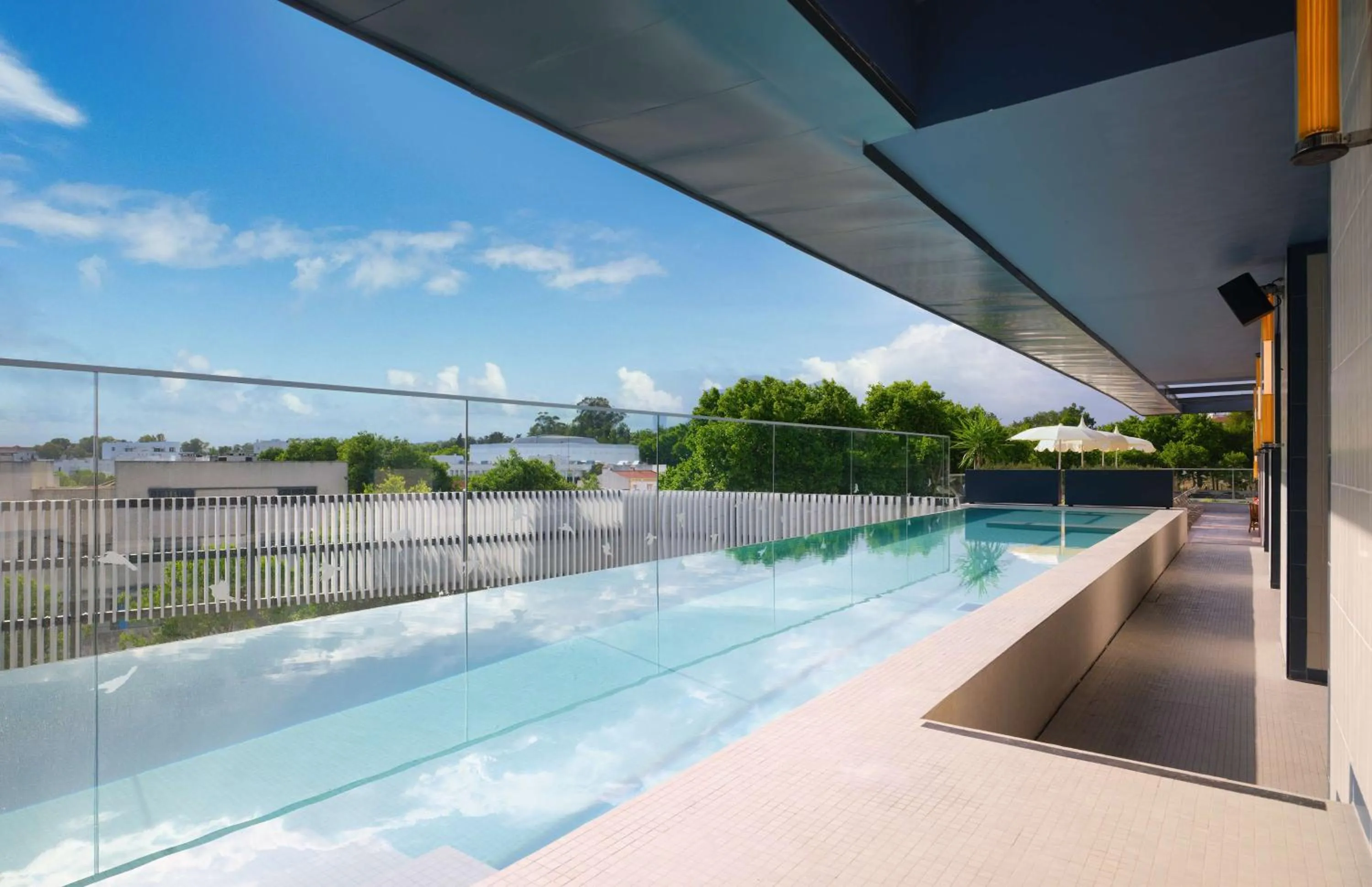 Pool view in Hilton Garden Inn Evora