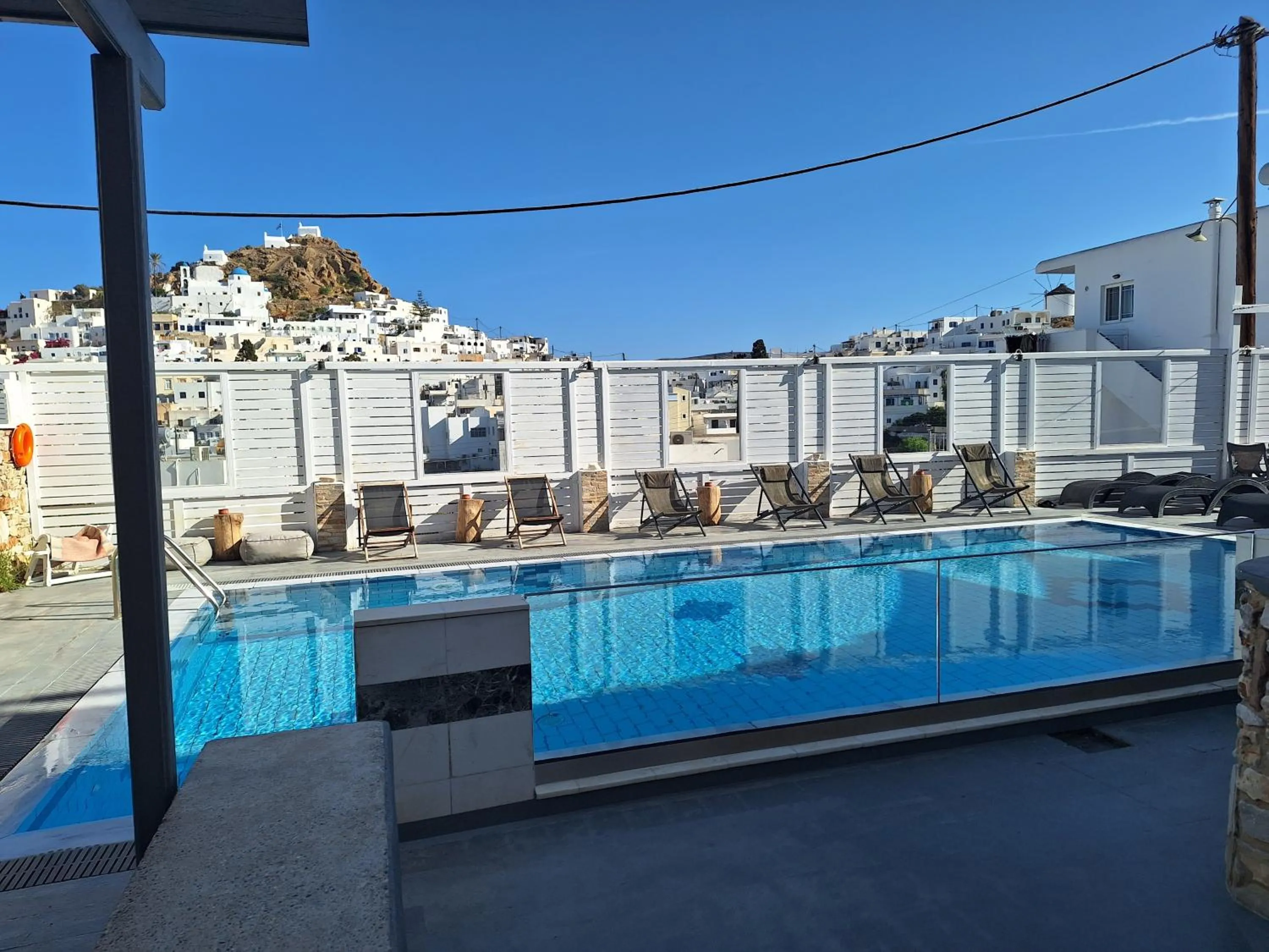 Pool view in Markos Village Pension