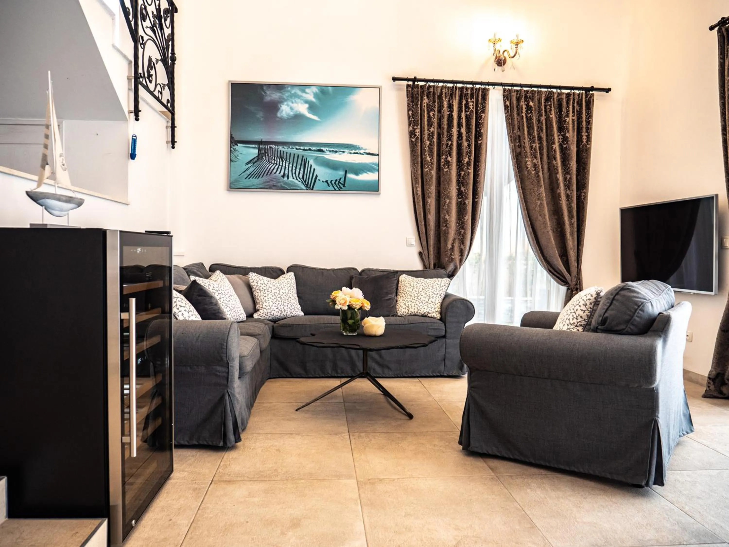 TV and multimedia in Elegant Hvar town villa with pool