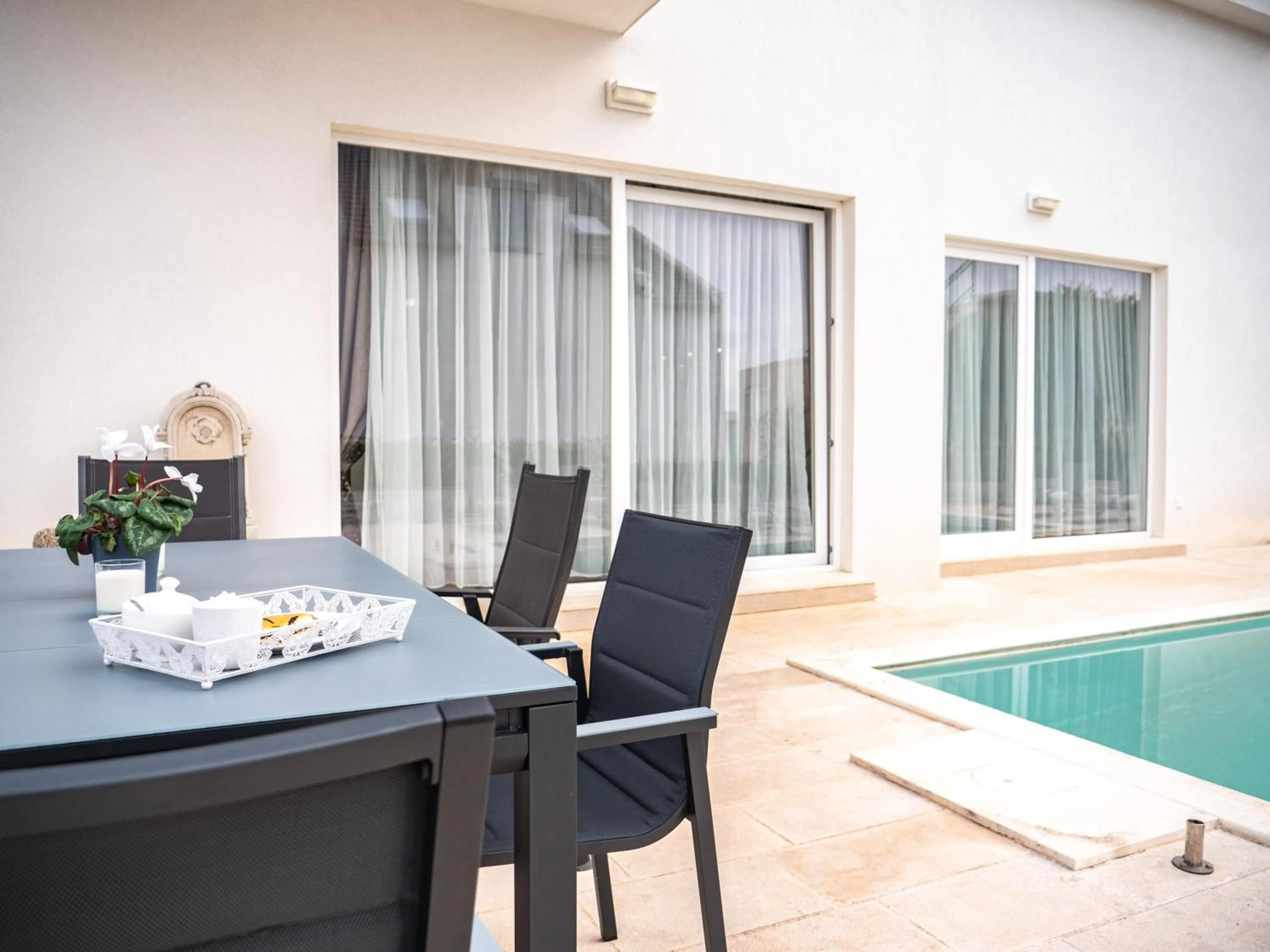 Dining area in Elegant Hvar town villa with pool
