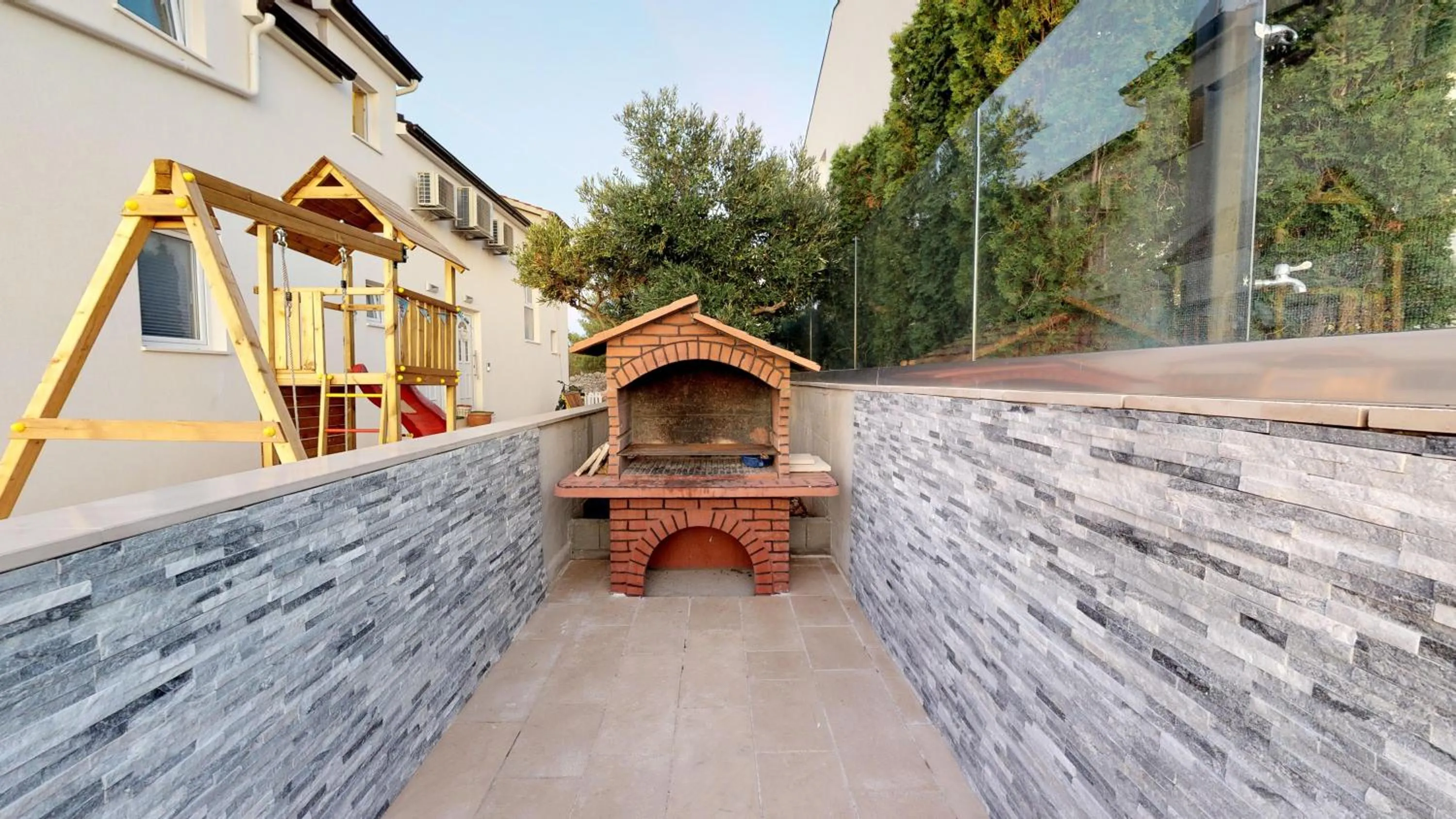 BBQ facilities in Elegant Hvar town villa with pool