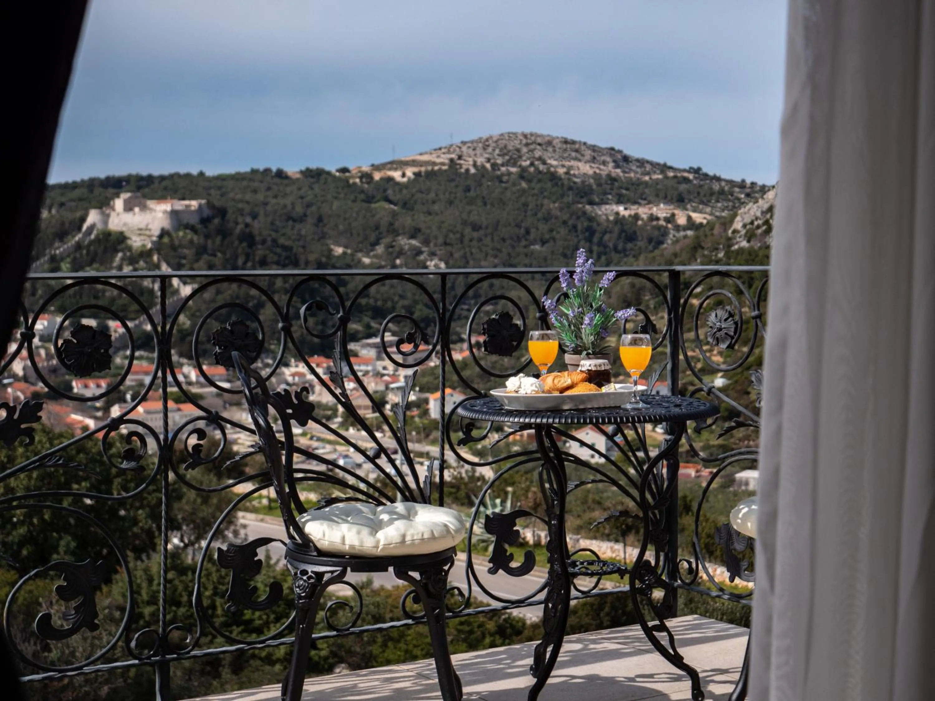 Balcony/Terrace in Elegant Hvar town villa with pool