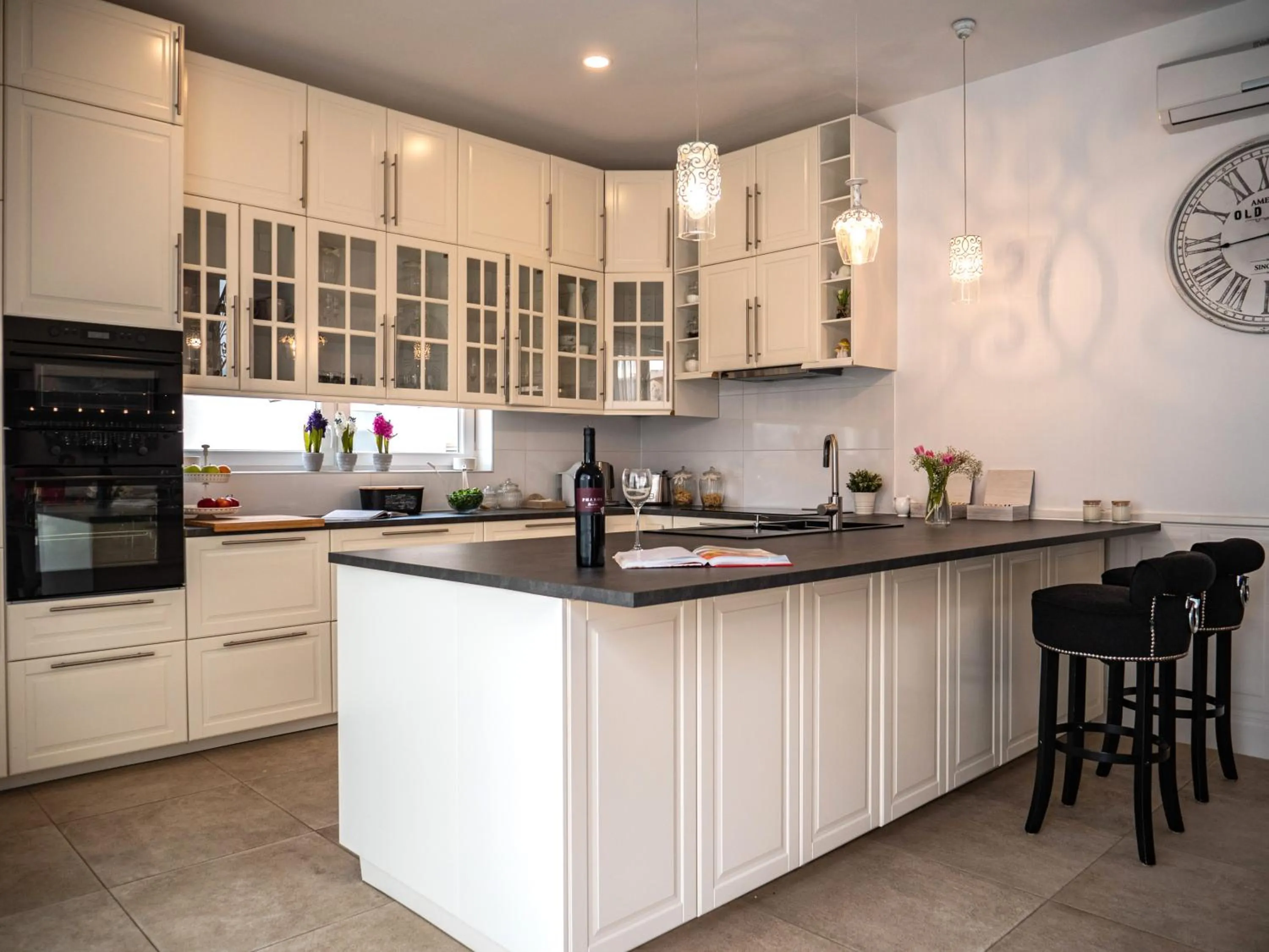 Kitchen or kitchenette in Elegant Hvar town villa with pool