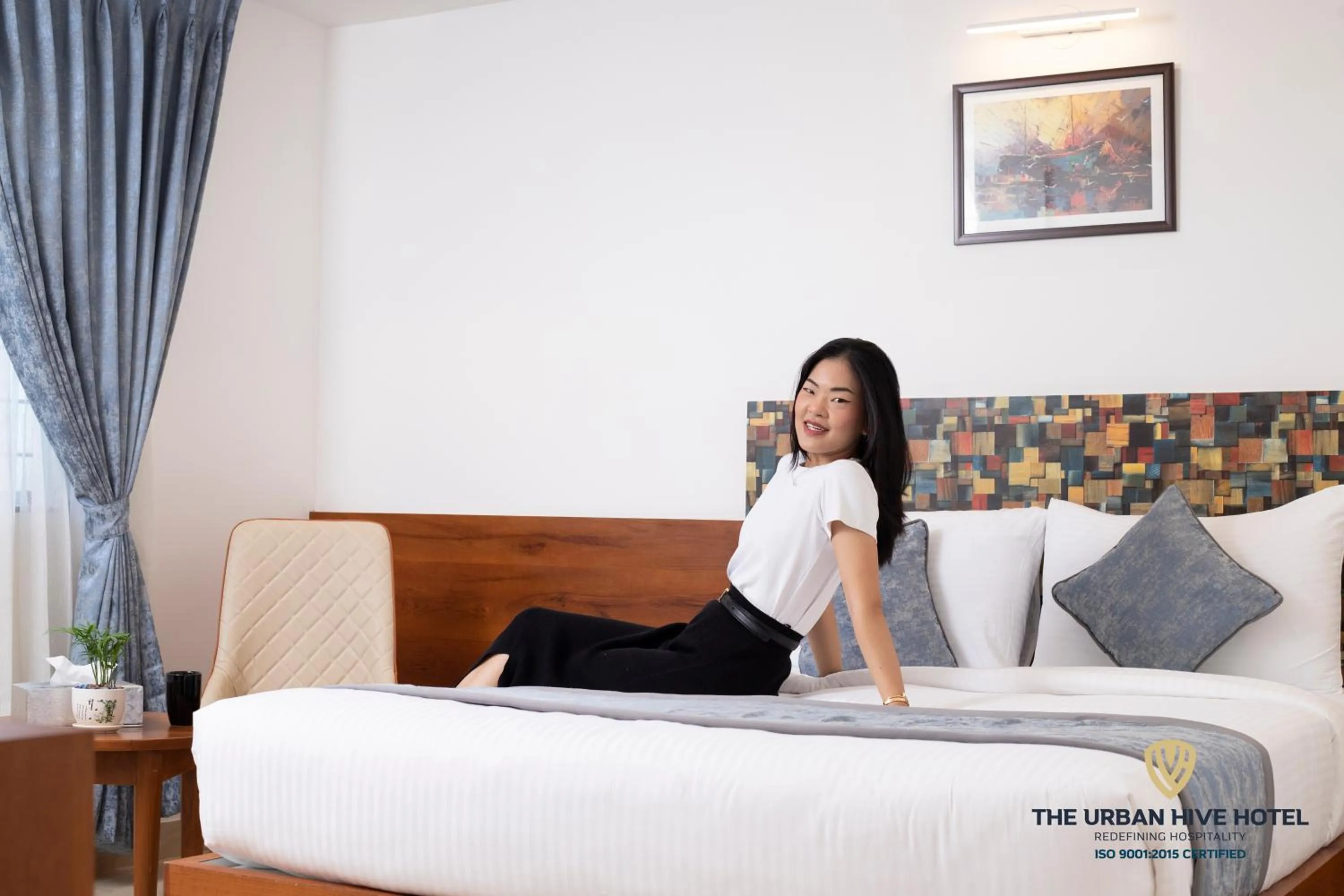 Bed in The Urban Hive Hotel