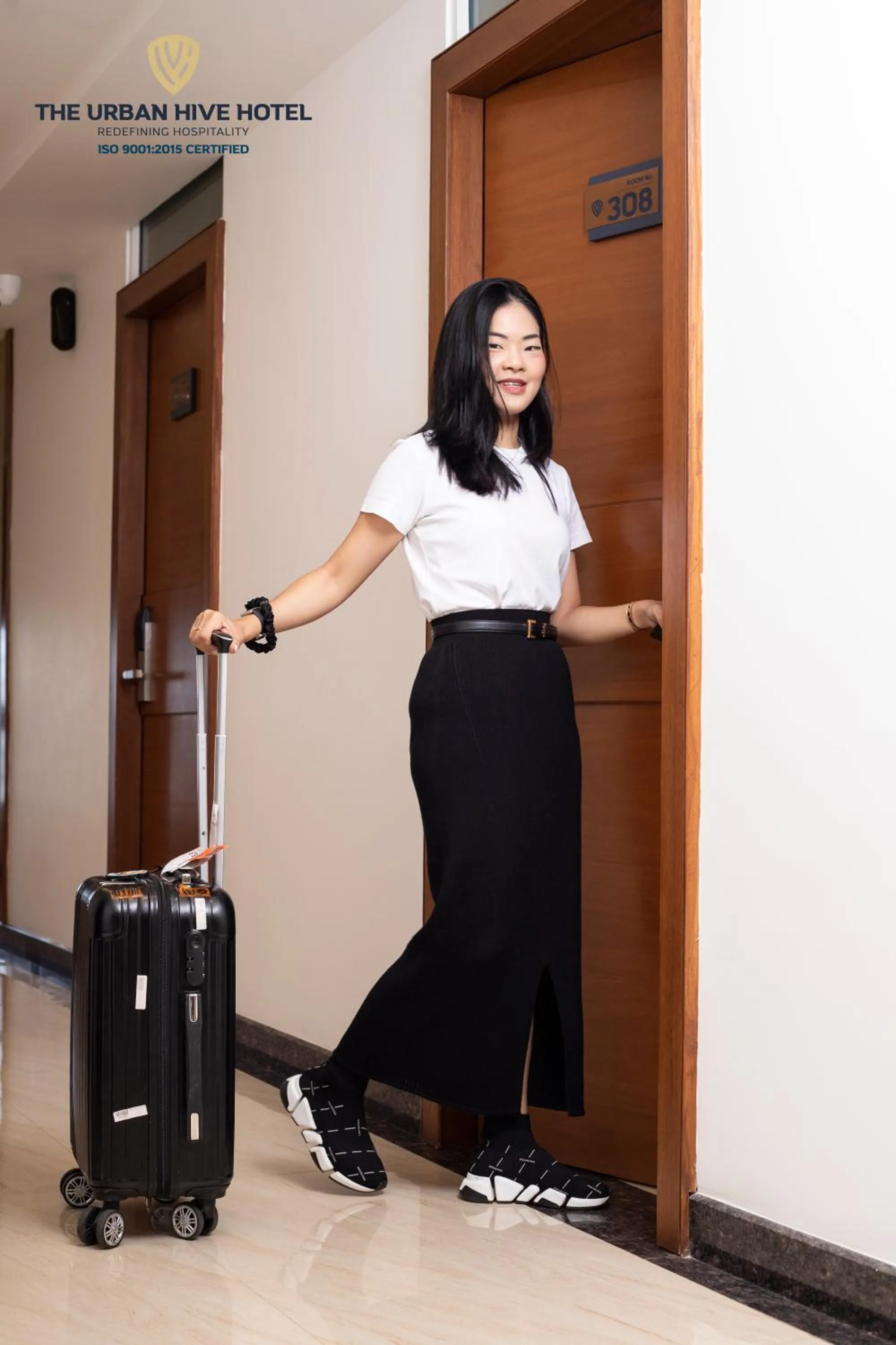 Text overlay in The Urban Hive Hotel