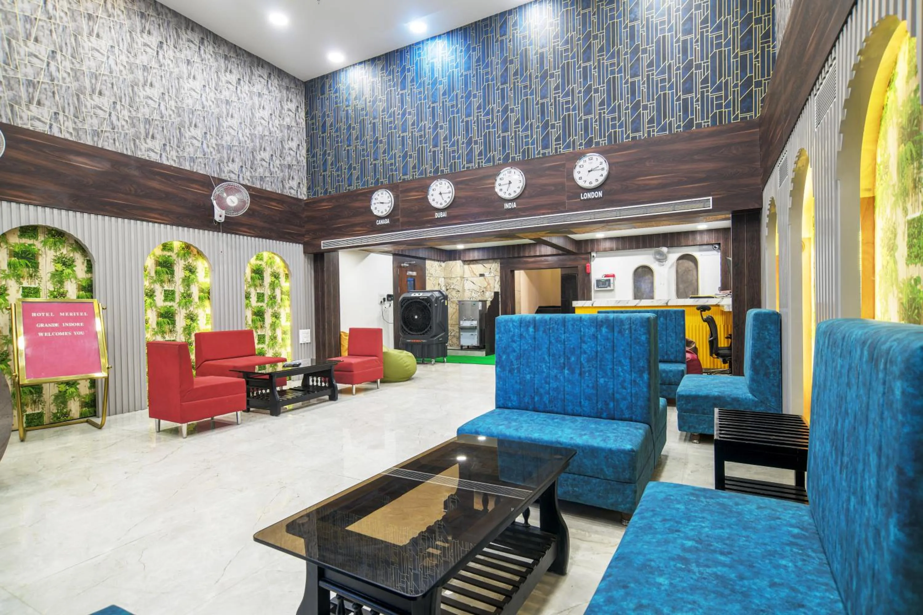 Lobby or reception in Hotel Meritel Grande, Vijay Nagar, Indore