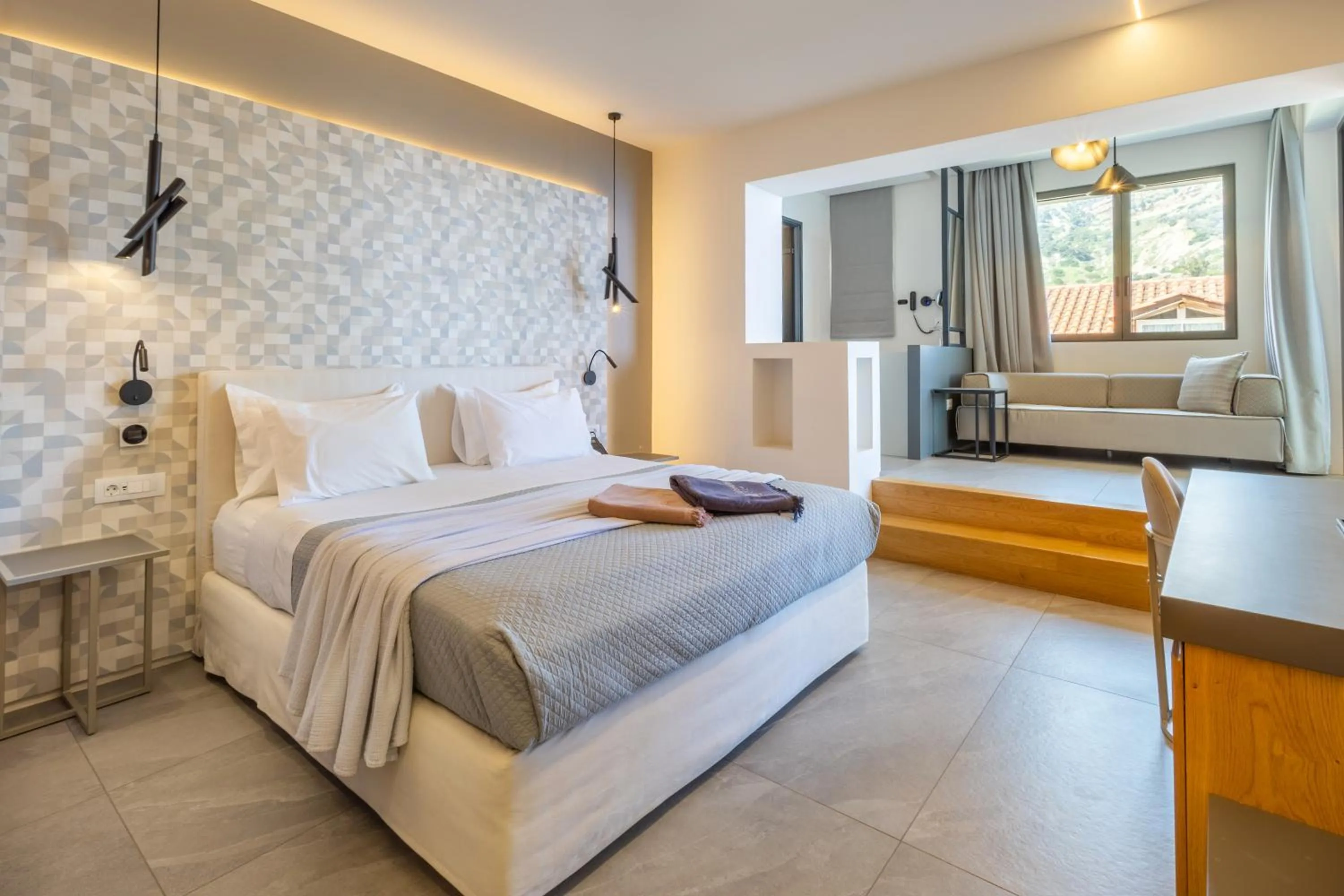 Bed in Alissachni SeaSide Hotel