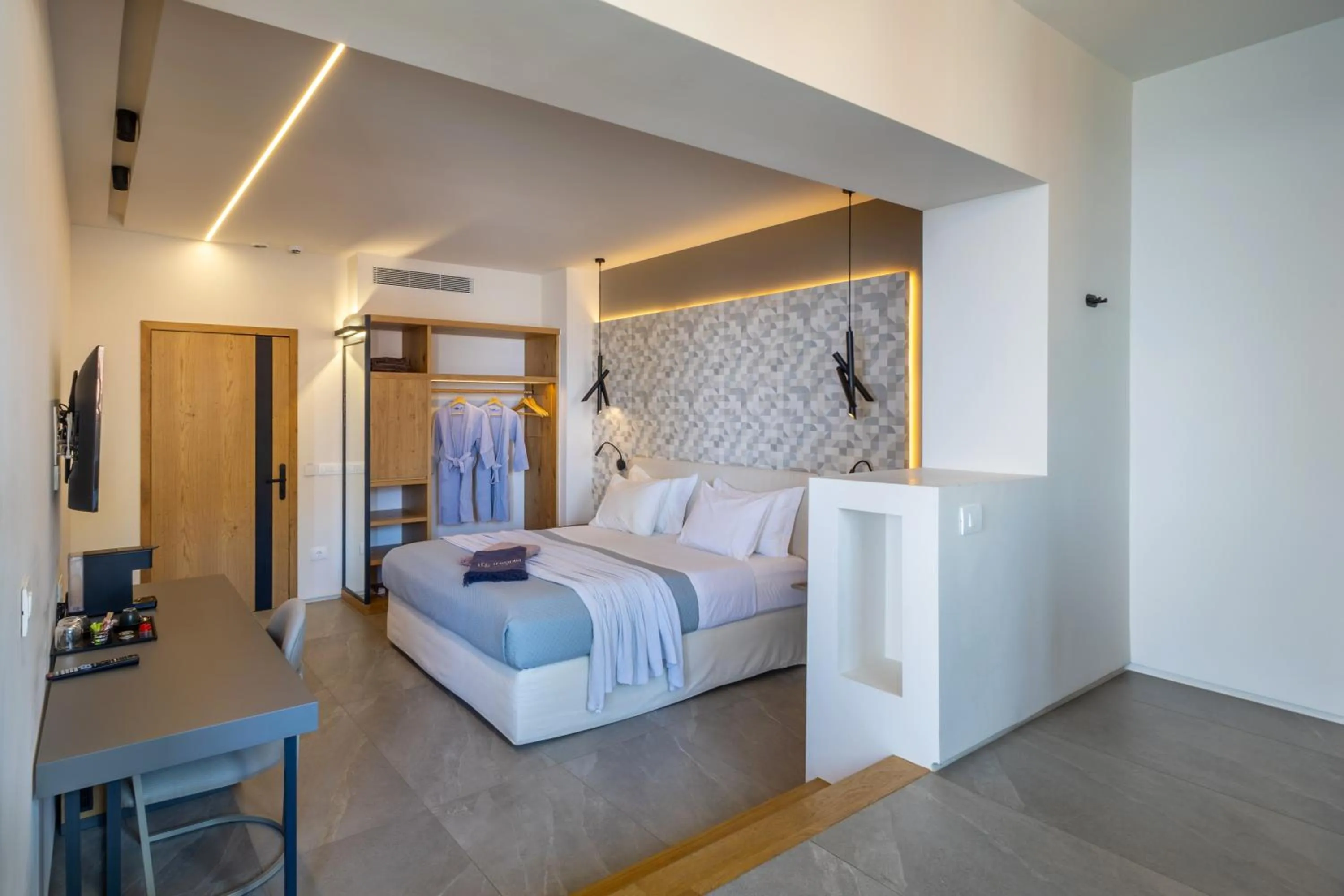 Bed in Alissachni SeaSide Hotel