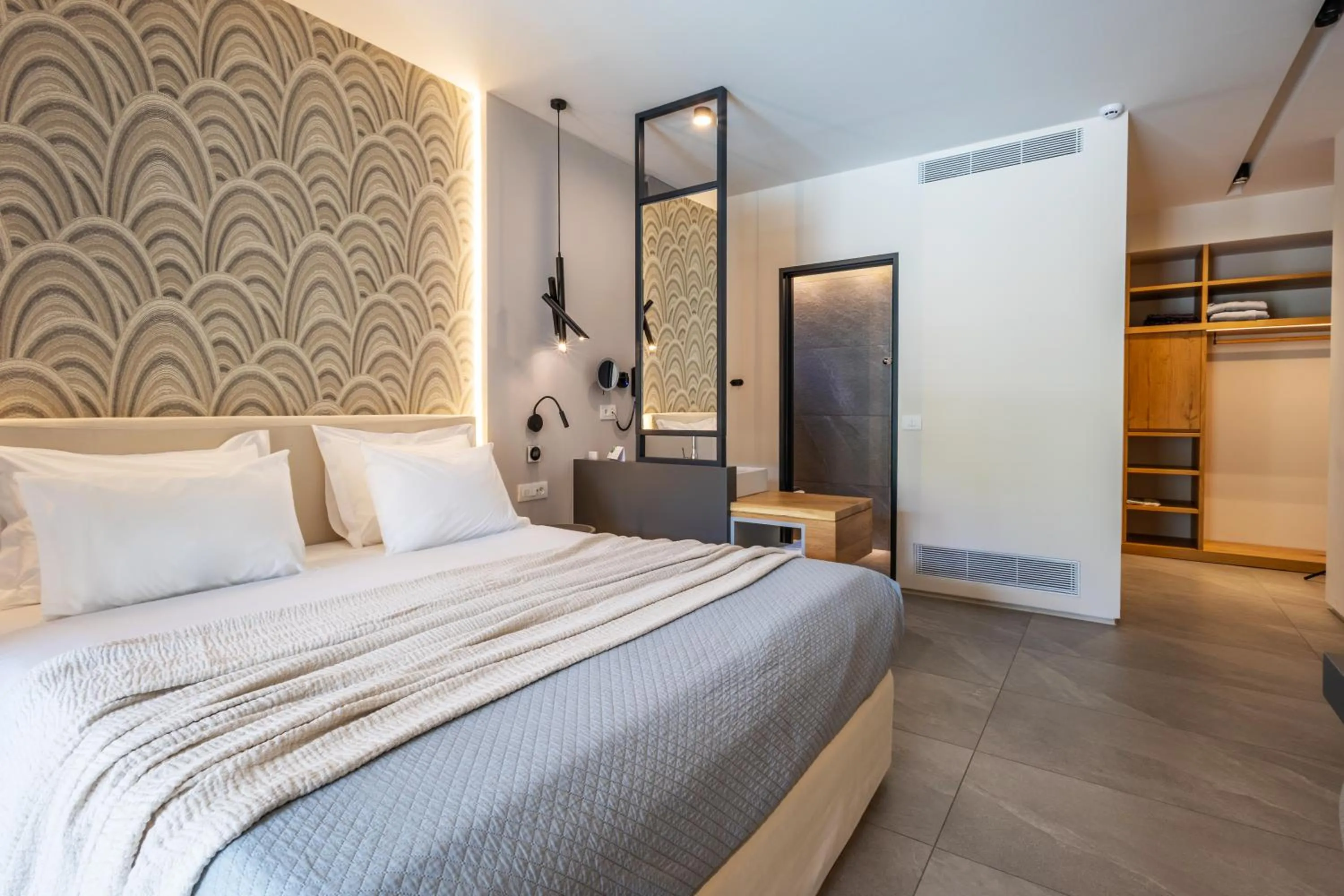 Bed in Alissachni SeaSide Hotel