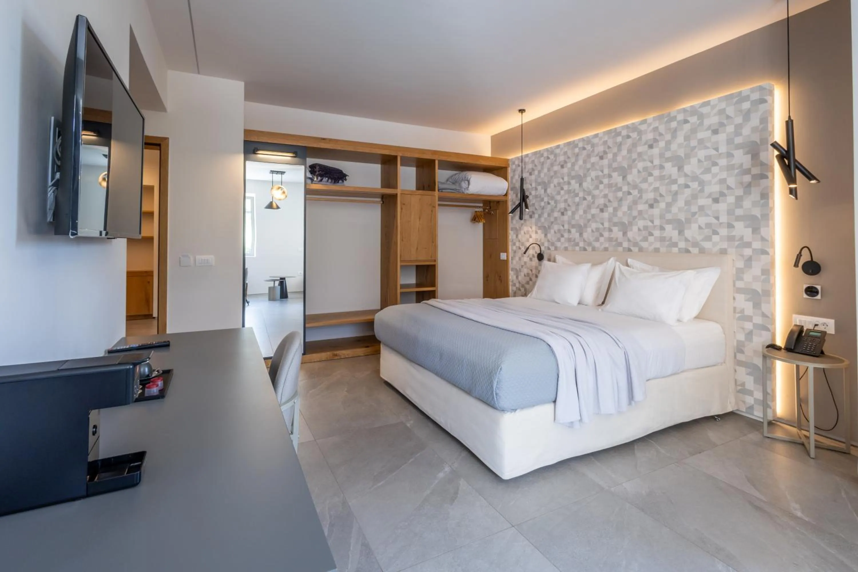 Bed in Alissachni SeaSide Hotel