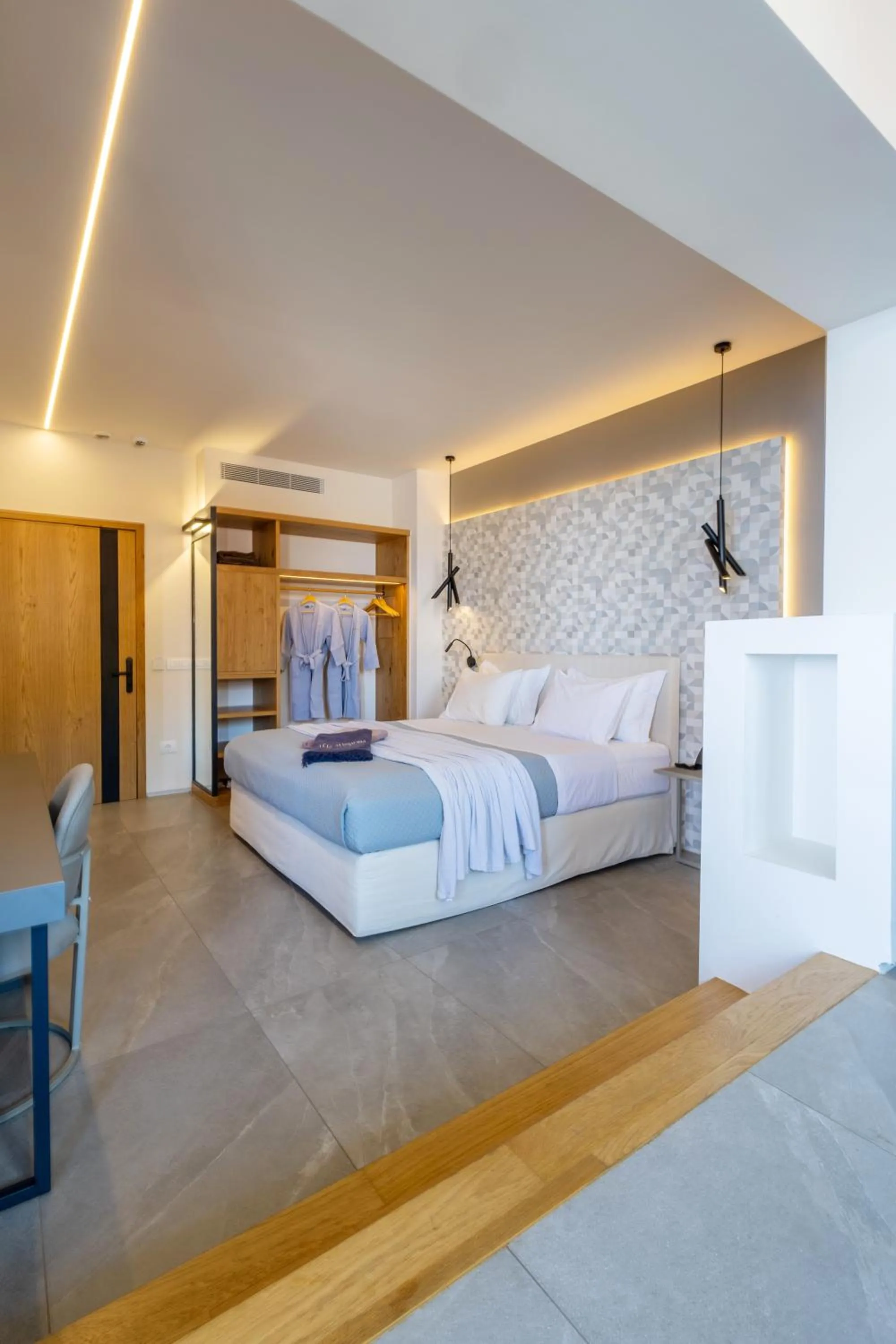 Bed in Alissachni SeaSide Hotel