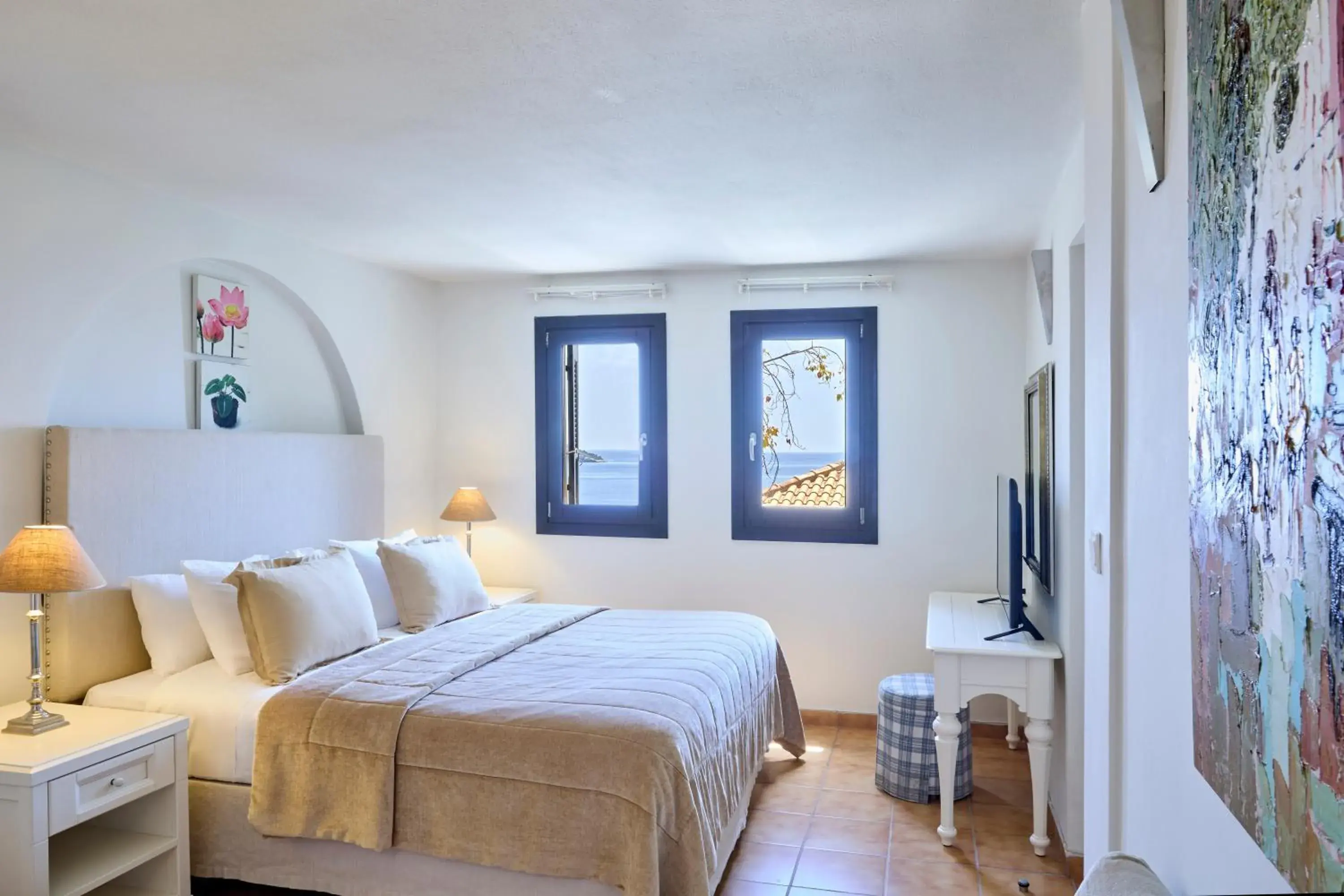 Bedroom, Bed in Aegean Suites, Santikos Collection Bedroom, Bed in Aegean Suites, Santikos Collection