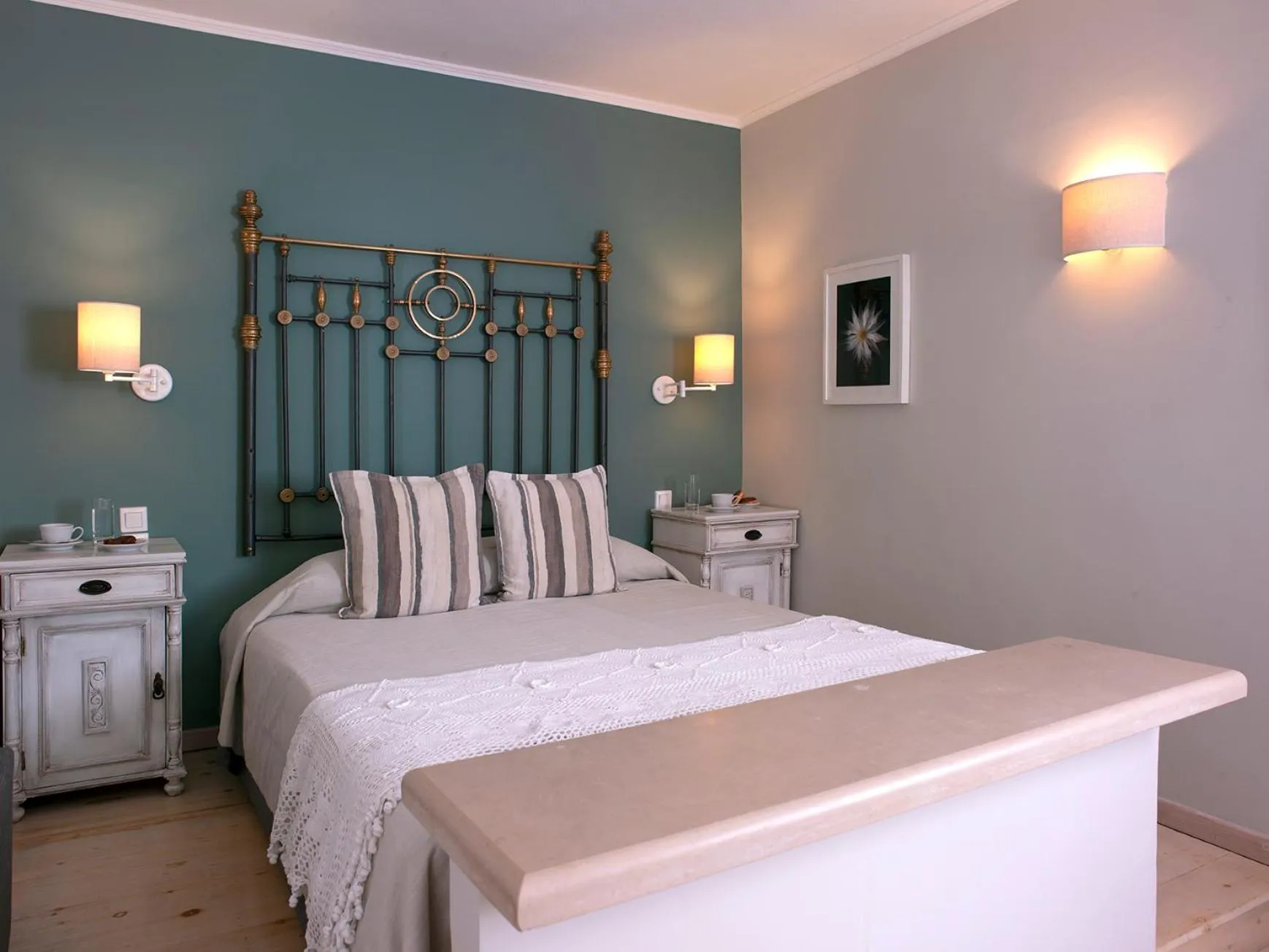 Bed in Mythos Suites Boutique Hotel