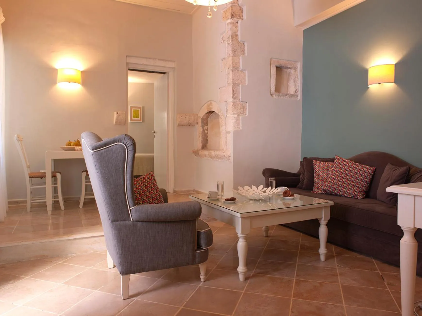 Living room in Mythos Suites Boutique Hotel