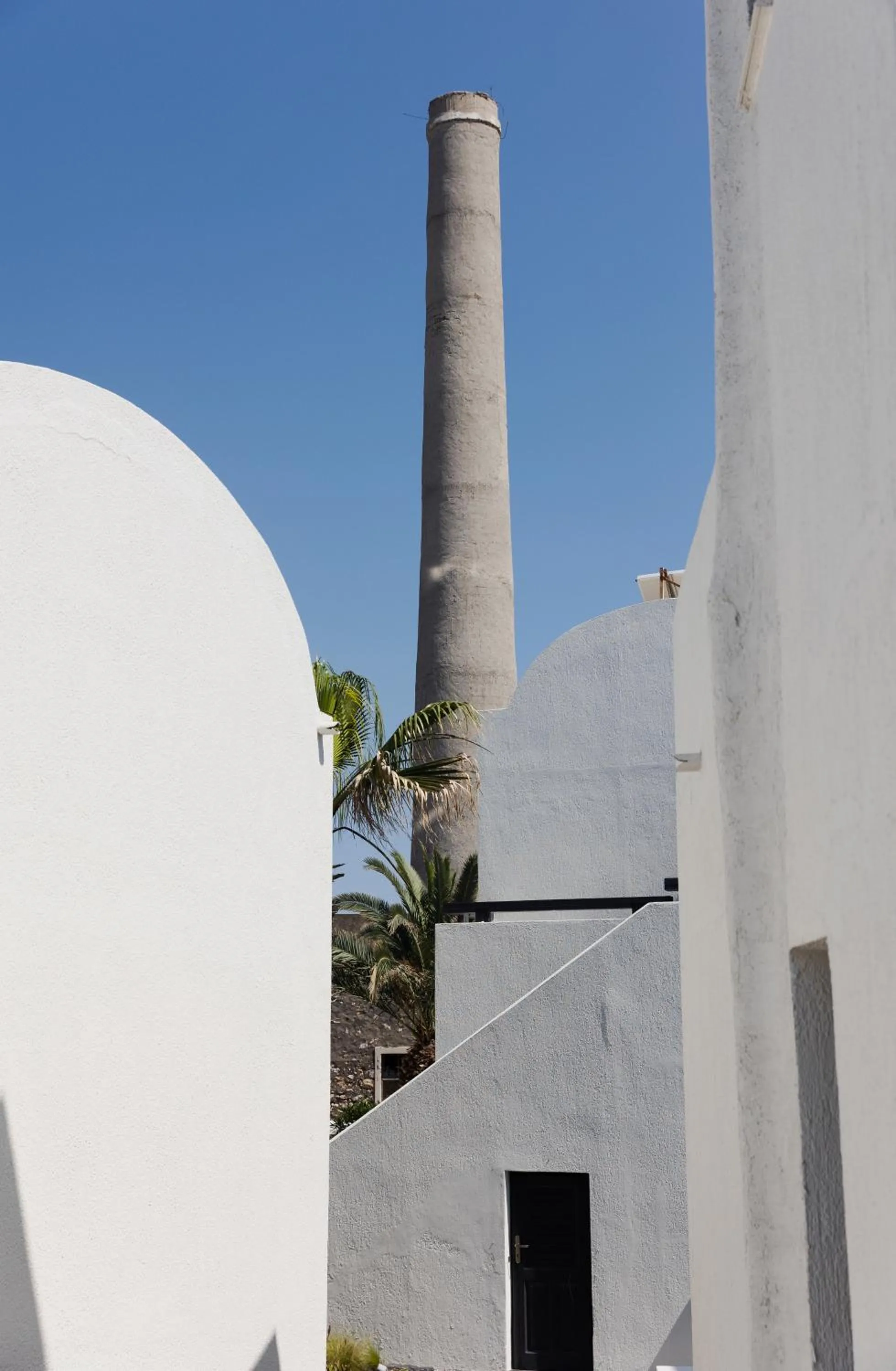 Landmark view in Scorpios Beach Santorini