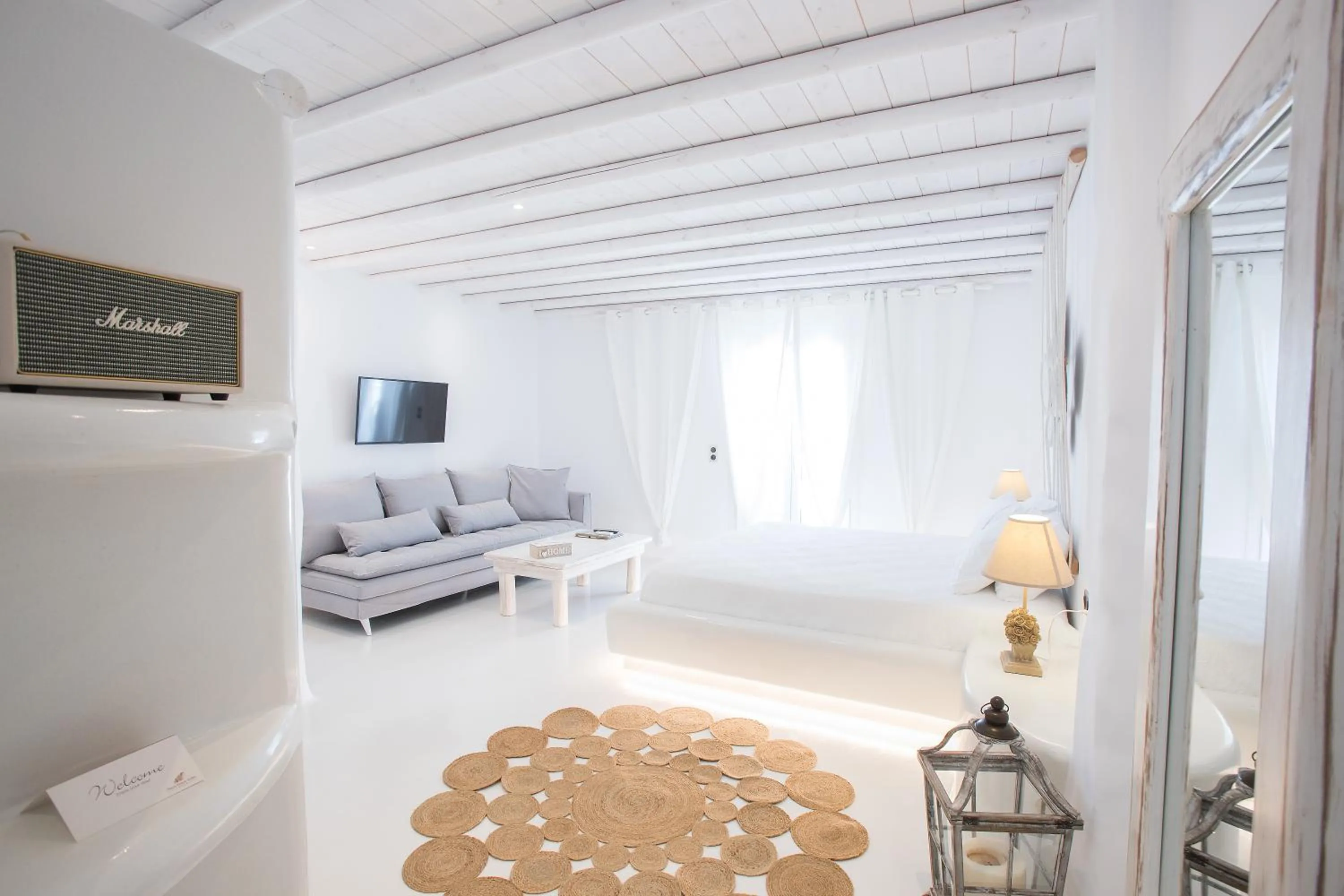 Bedroom, Bed in Paros Palace - Adults Only