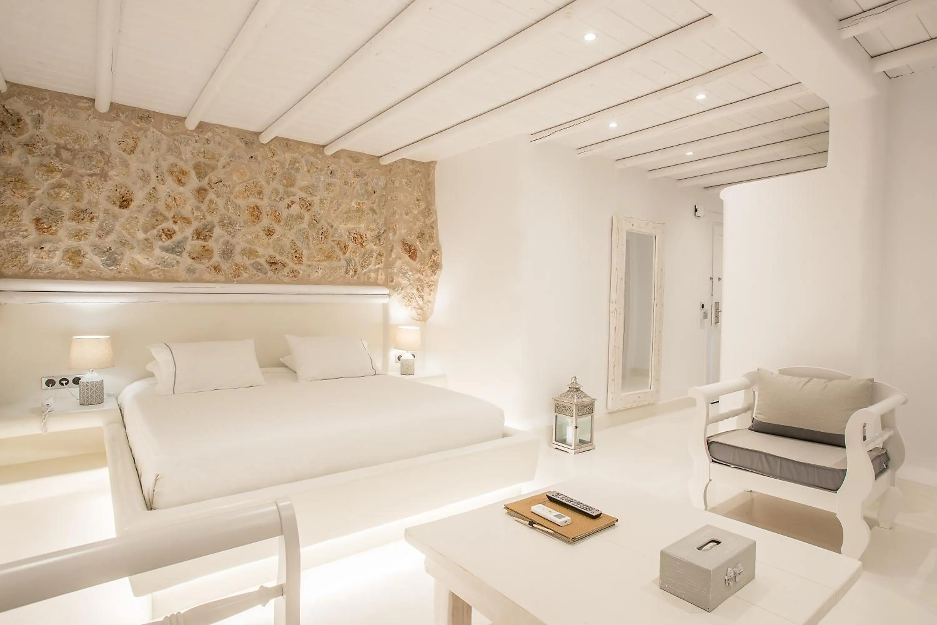 Bedroom, Bed in Paros Palace - Adults Only
