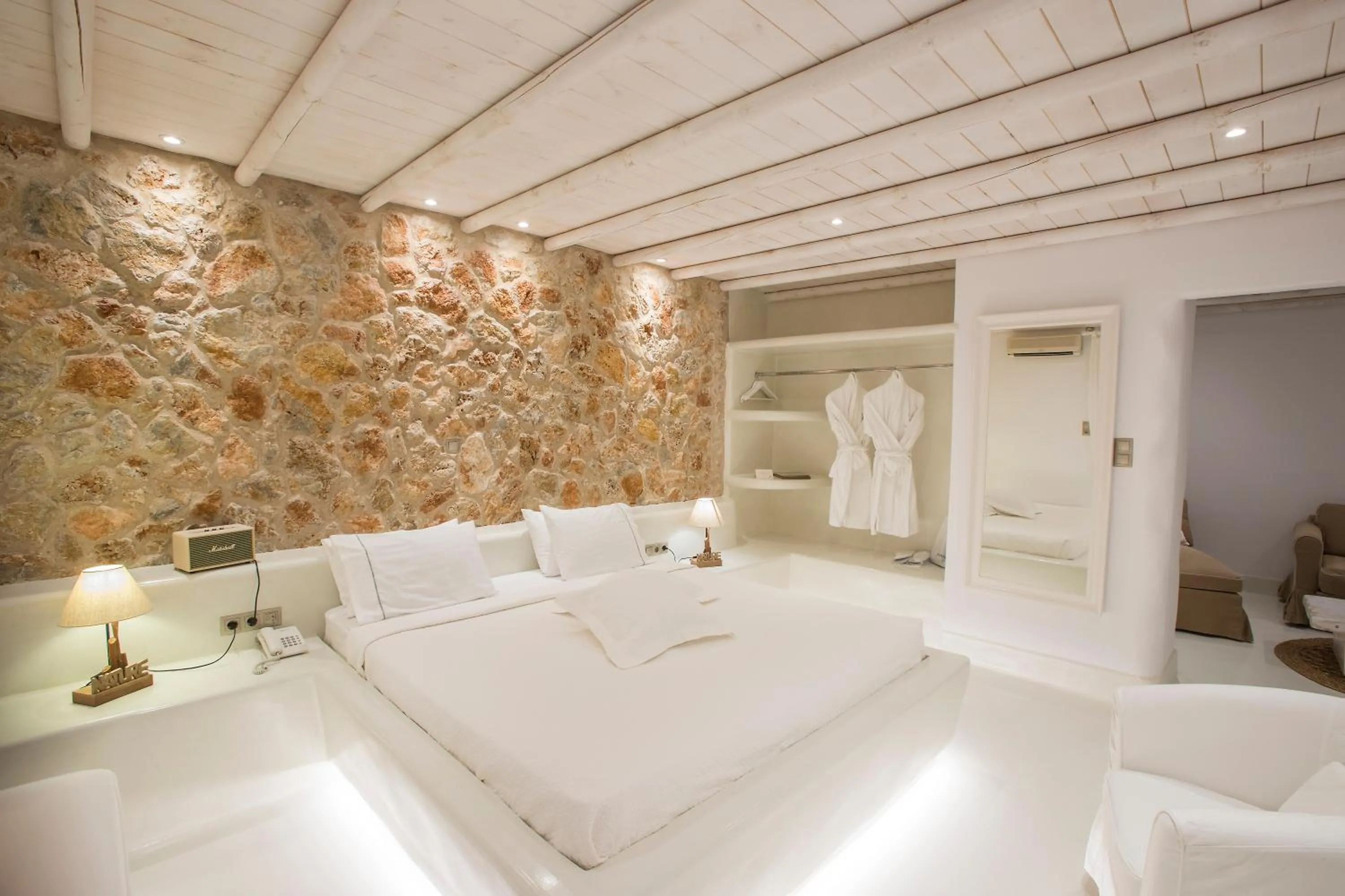 Bedroom, Bed in Paros Palace - Adults Only