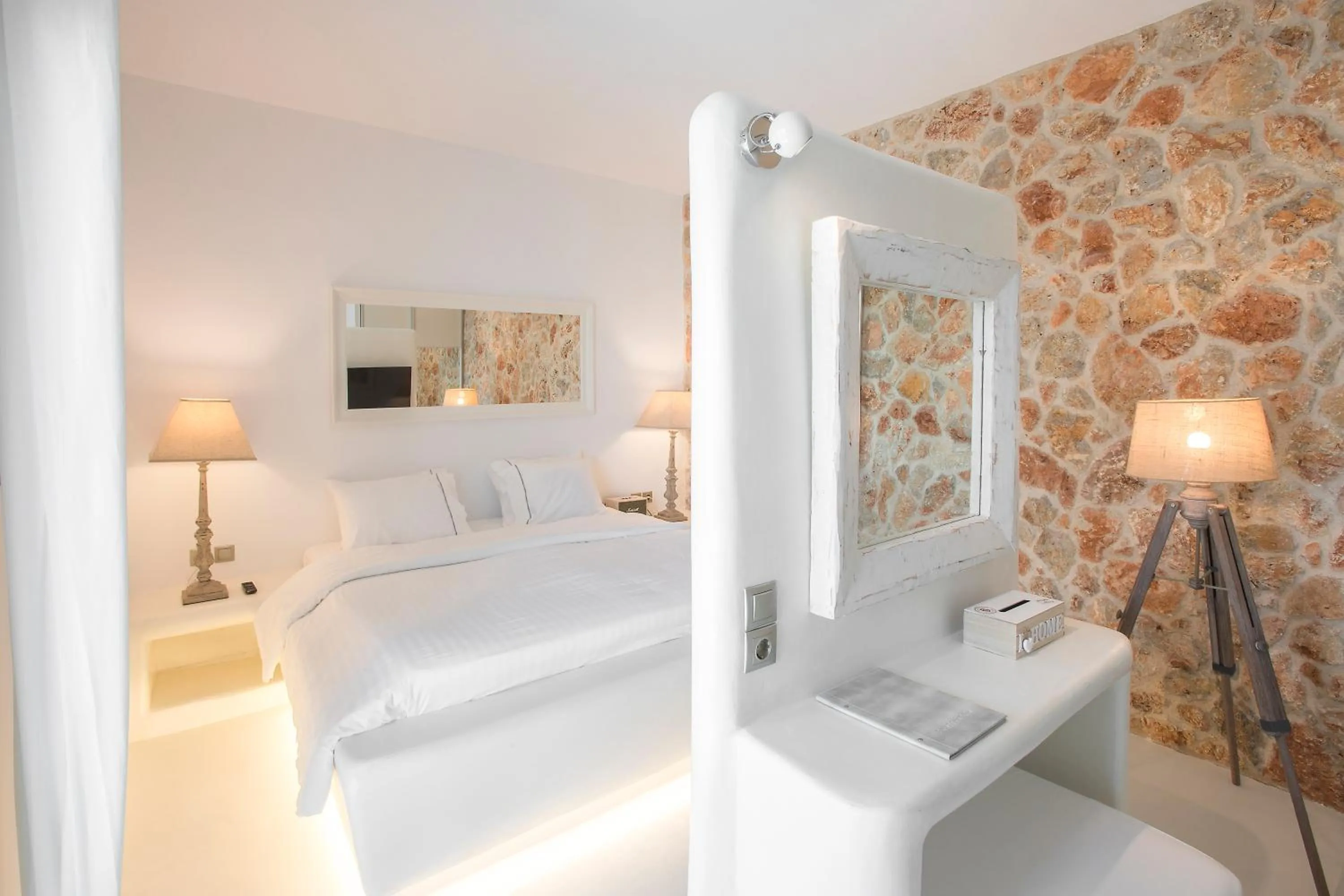 Bedroom, Bed in Paros Palace - Adults Only