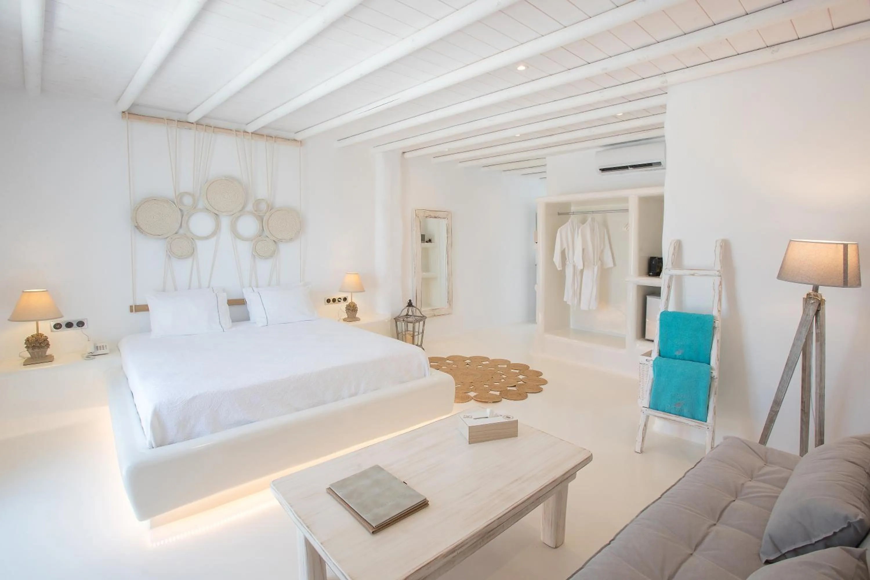 Bedroom, Bed in Paros Palace - Adults Only