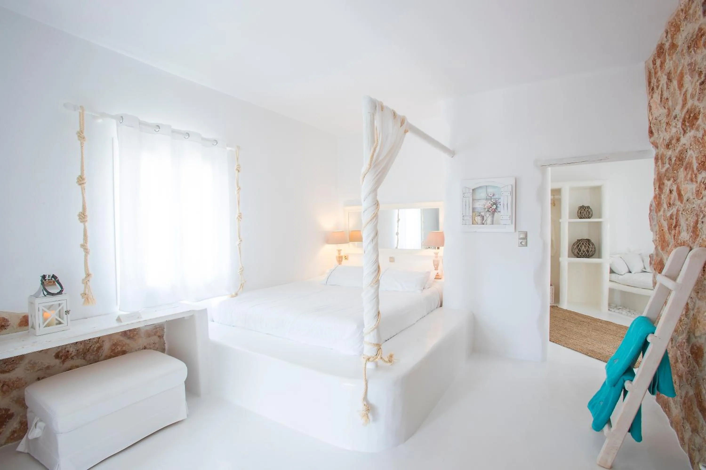 Bedroom, Bed in Paros Palace - Adults Only