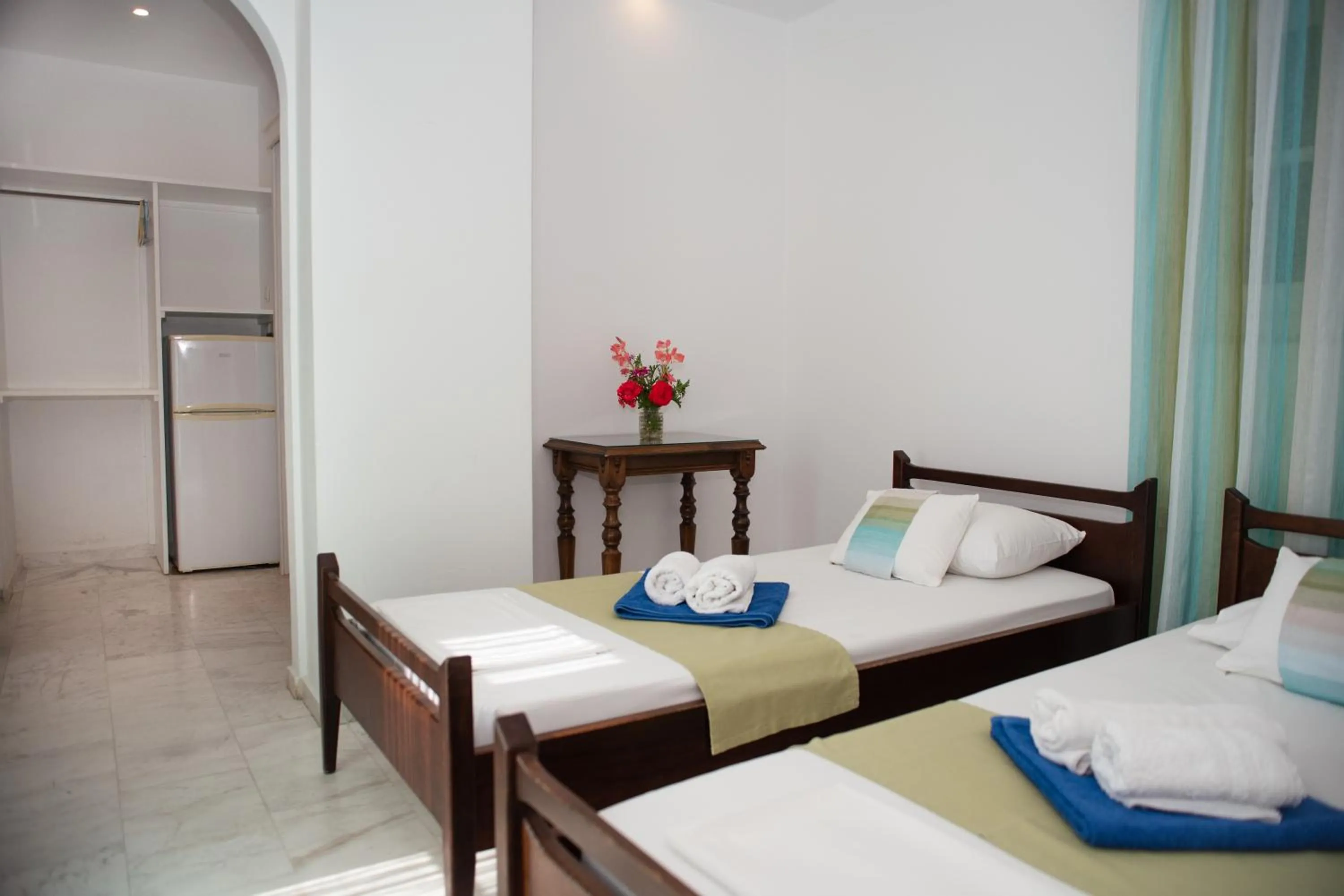 Bed in Adonis Hotel Naxos