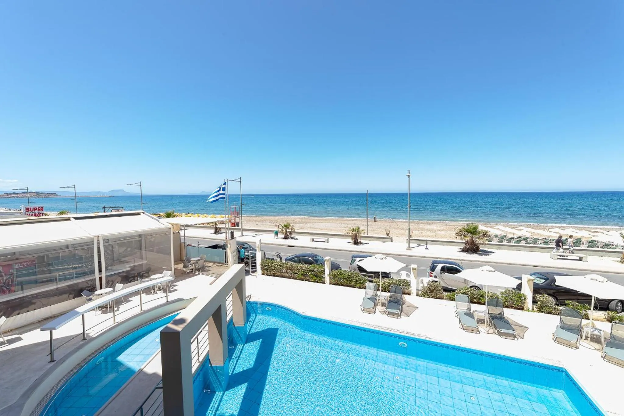 Pool view in Olympic Suites